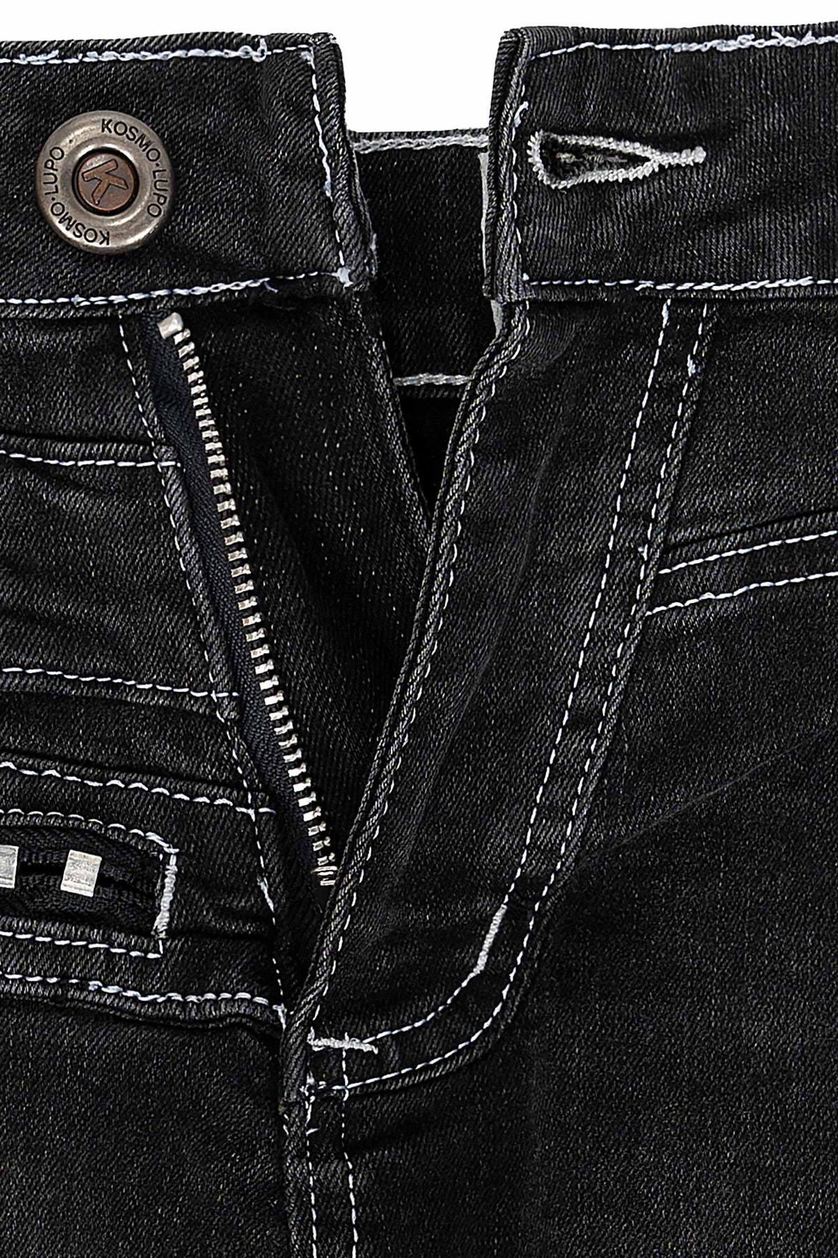 Herren Regular Fit Jeans Stonewashed in Grey – Kosmo Lupo – Ansicht 7