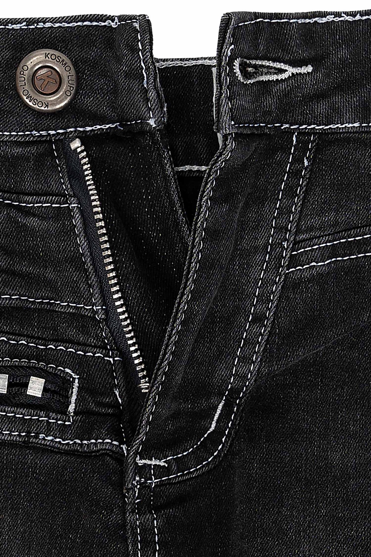 Herren Regular Fit Jeans Stonewashed in Grey – Kosmo Lupo – Ansicht 7