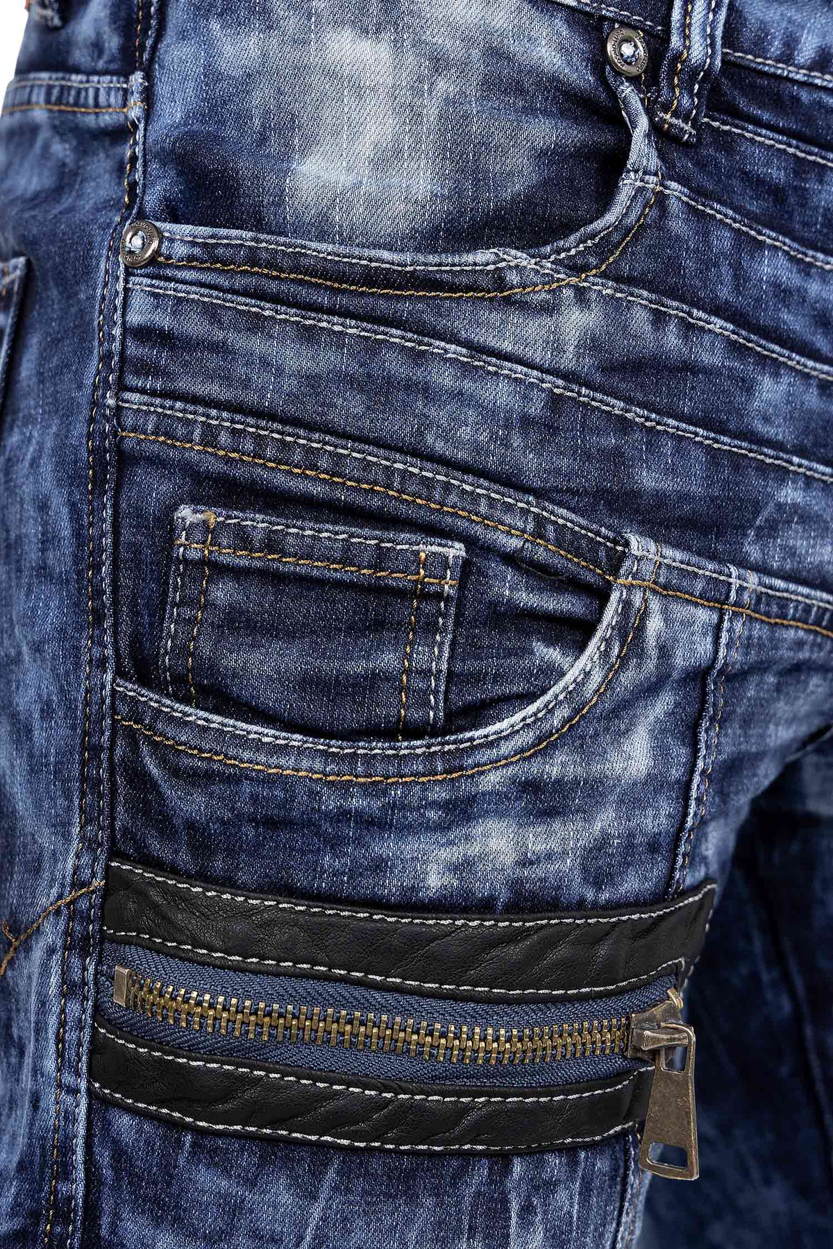 Herren Regular Fit Jeans Stonewashed in Blue – Kosmo Lupo – Ansicht 7