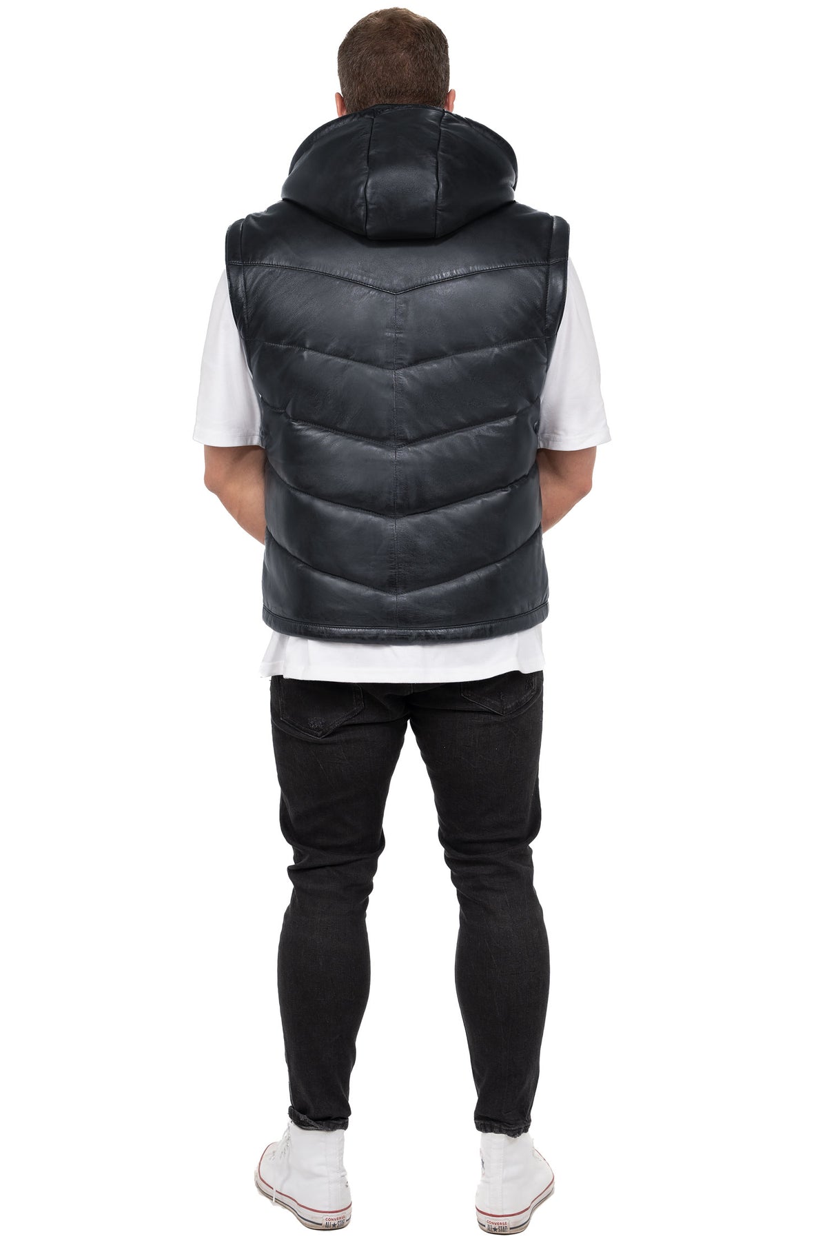 Herren Regular Fit Jacke Echtleder in Navy – Reichstadt – Ansicht 7