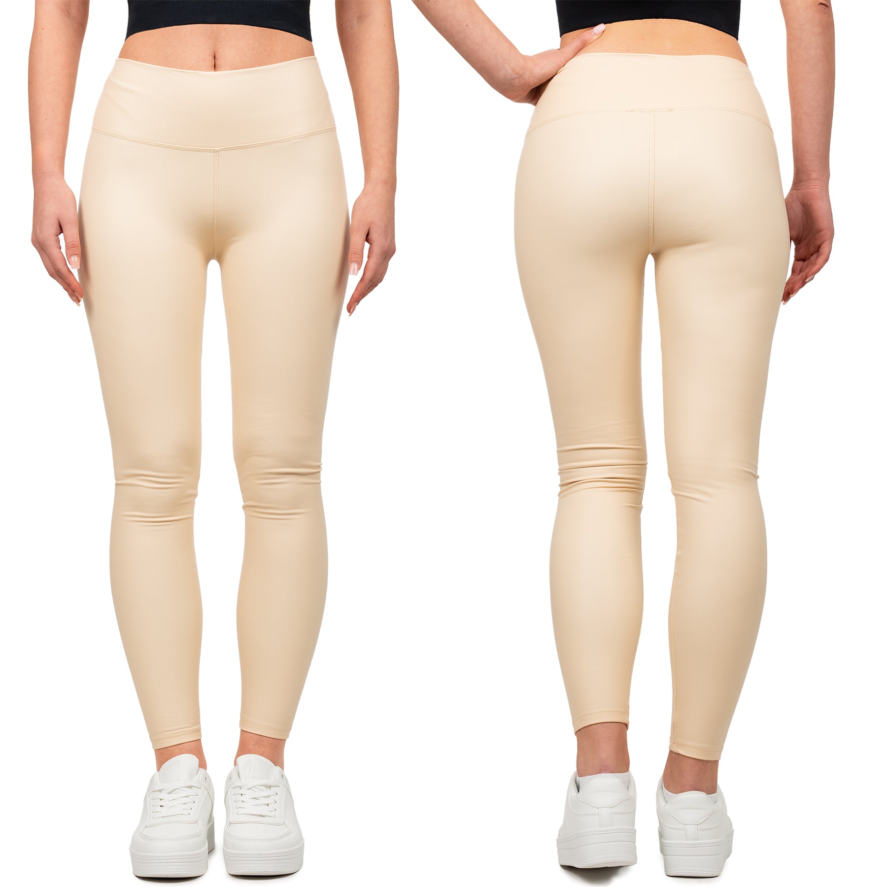Damen Skinny Fit Hose High Waist 25RSW066 - Light Beige