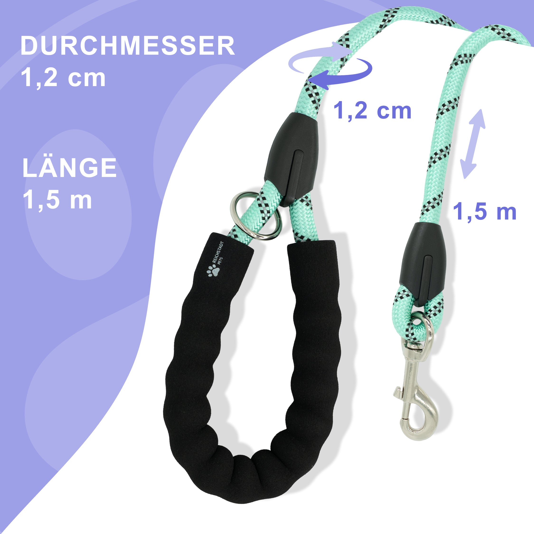 RS Pets Hundeleine Nylon 25RSP084 - Turquoise