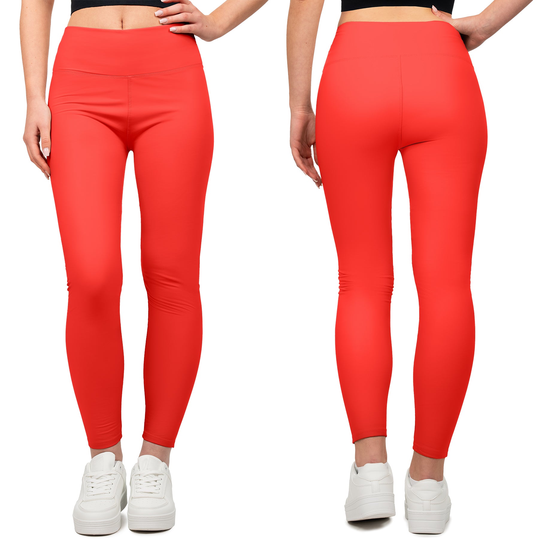 Damen Skinny Fit Hose High Waist 25RSW066 - Red
