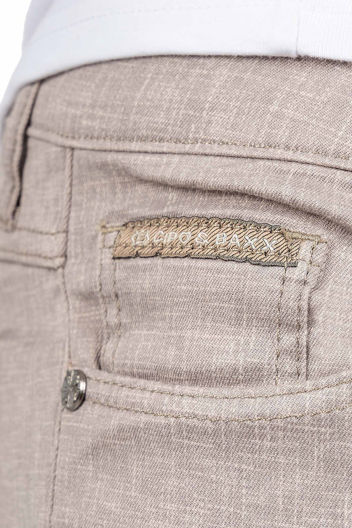 Herren Slim Fit Hose Mid Waist CD840 - Beige