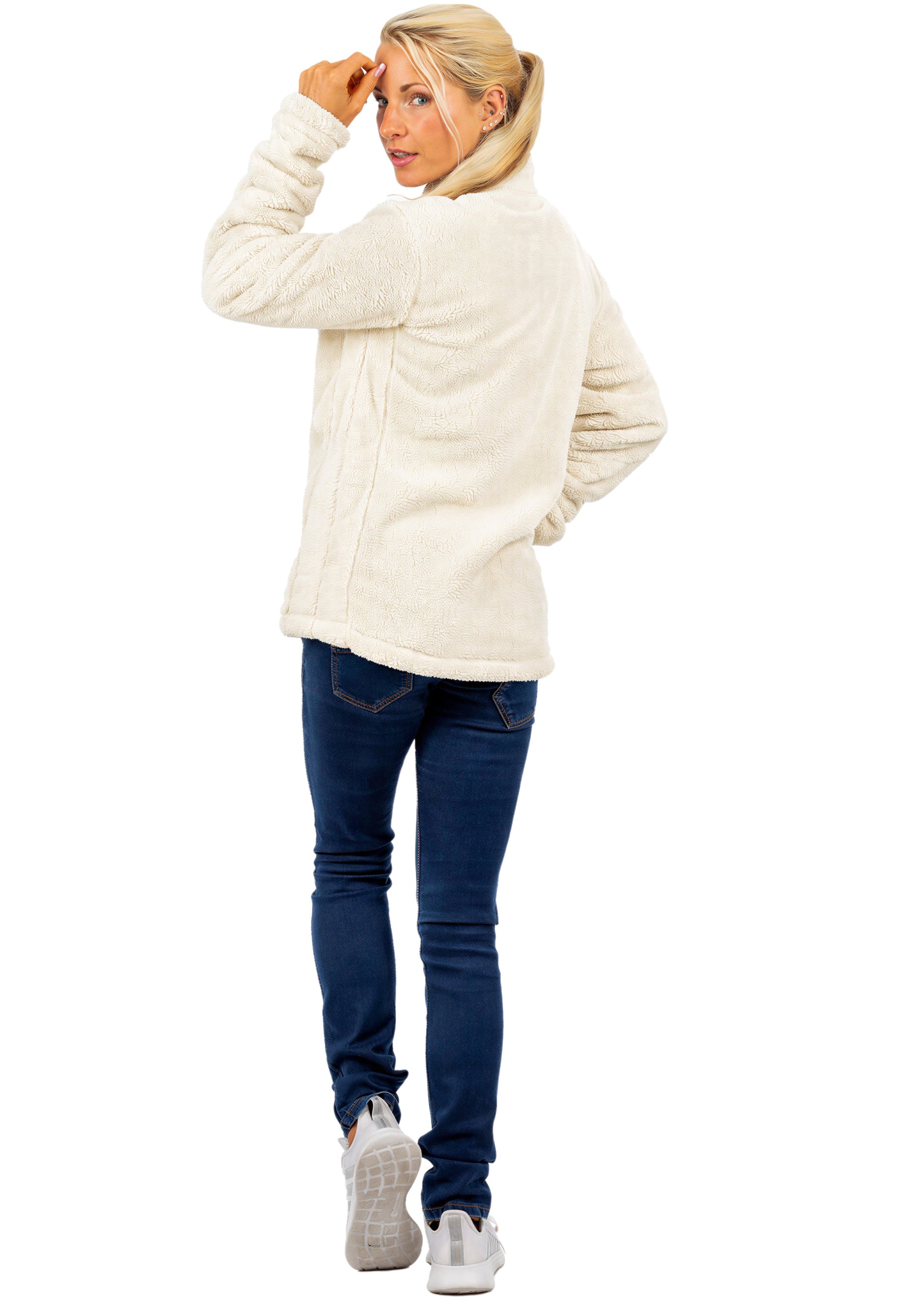 Damen Regular Fit Fleecejacke Kuschelig 22RSW002 - Papyrus