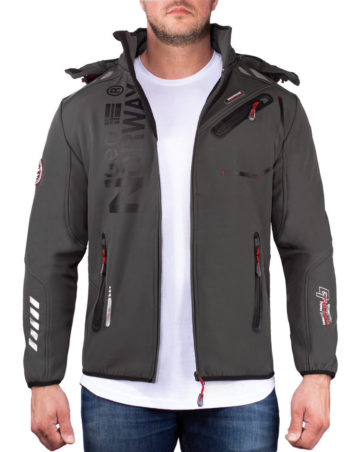 Herren Regular Fit Softshelljacke royaute in Dark Grey – Geographical Norway – Ansicht 7