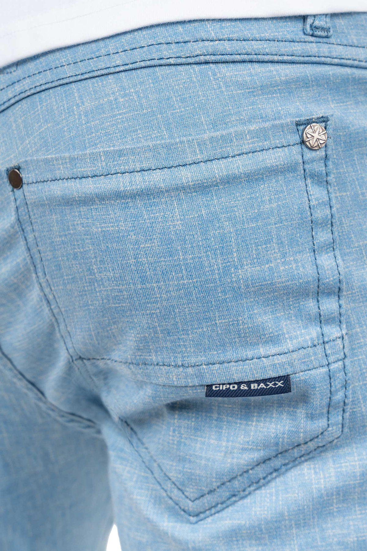 Herren Slim Fit Hose Mid Waist in Blue – Cipo & Baxx – Ansicht 7