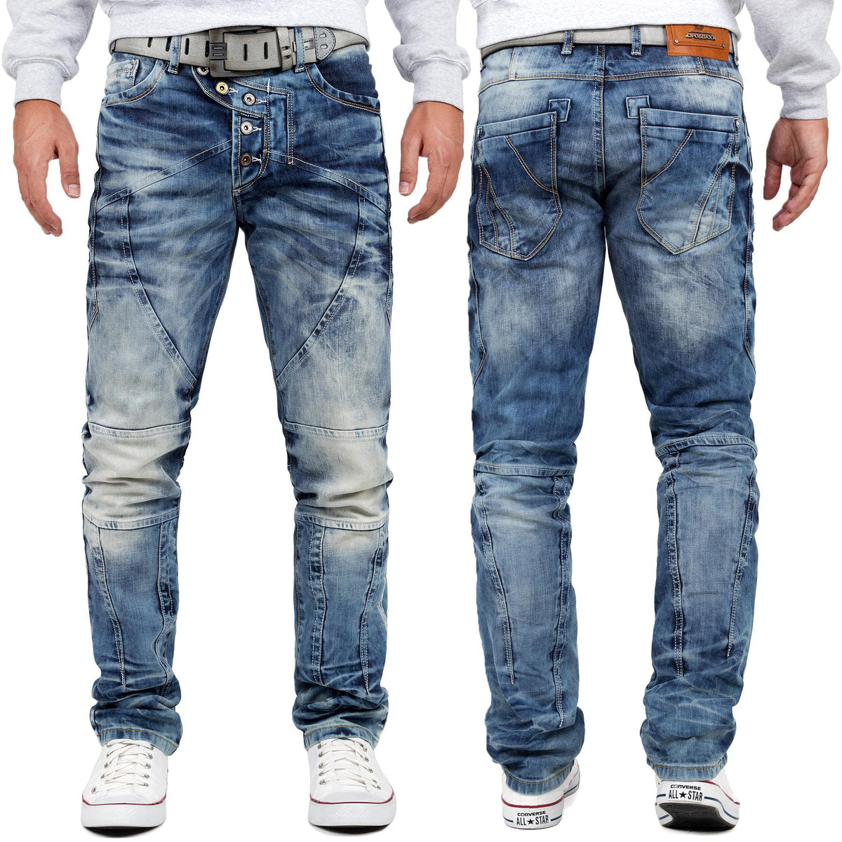 Herren Regular Fit Jeans Stonewashed in Blue – Cipo & Baxx – Ansicht 7