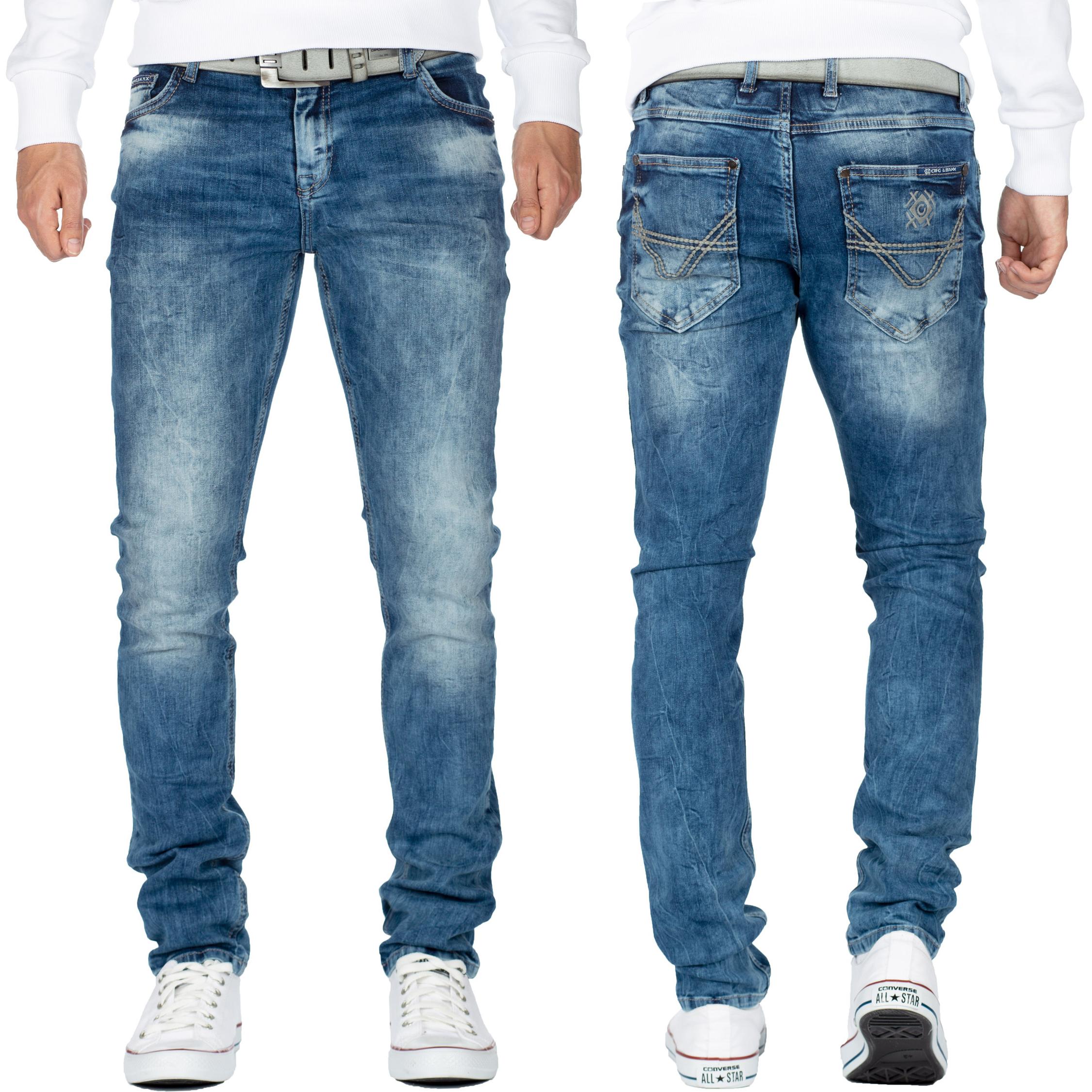 Herren Slim Fit Jeans Stonewashed CD533 - Blue
