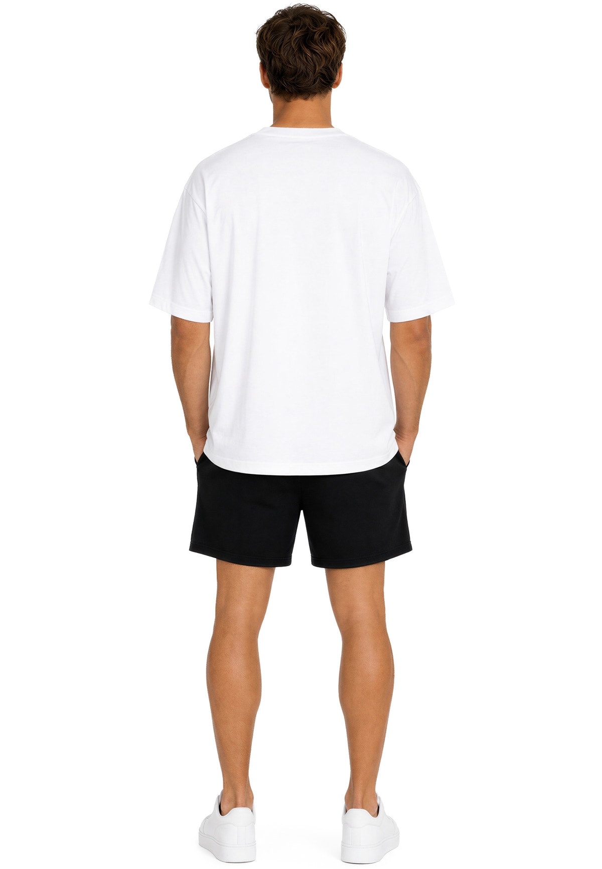 Herren Regular Fit T-Shirt Shoulder Drop in White – Reichstadt – Ansicht 8