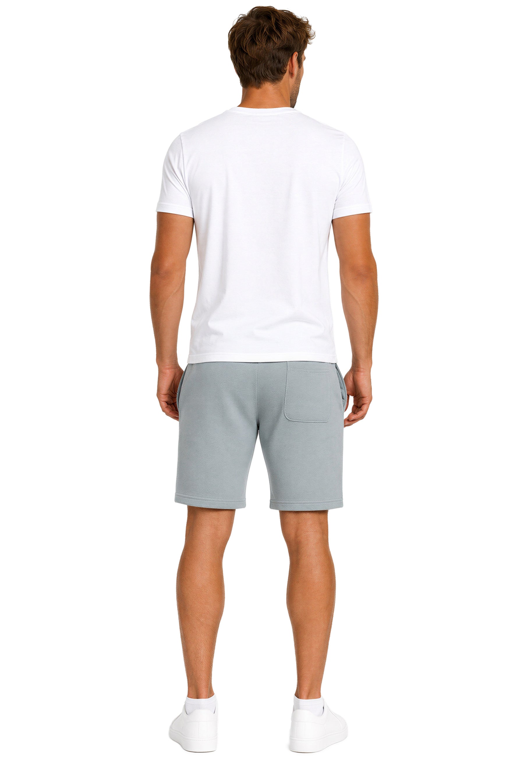 Herren Regular Fit Shorts Marken-Stick 23RS036 - Grey