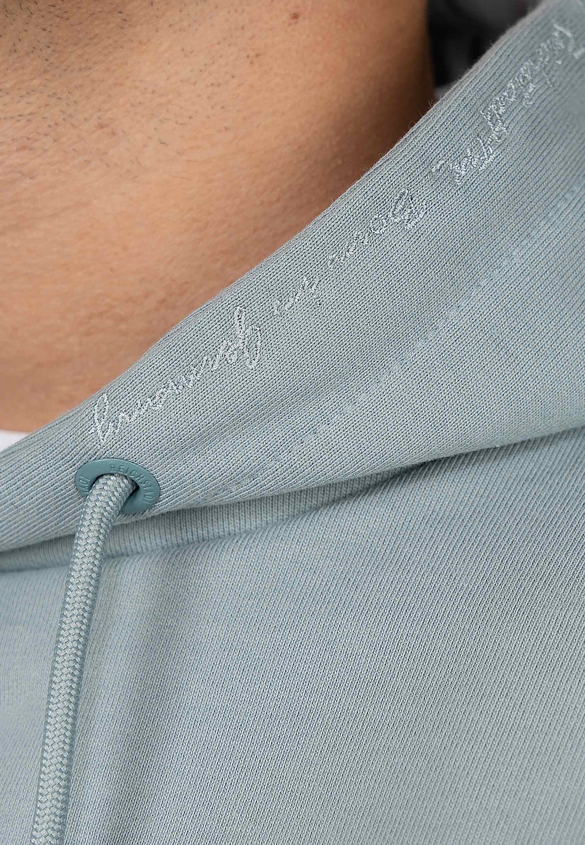 Herren Regular Fit Hoodie Marken-Stick in Grey – Reichstadt – Ansicht 8