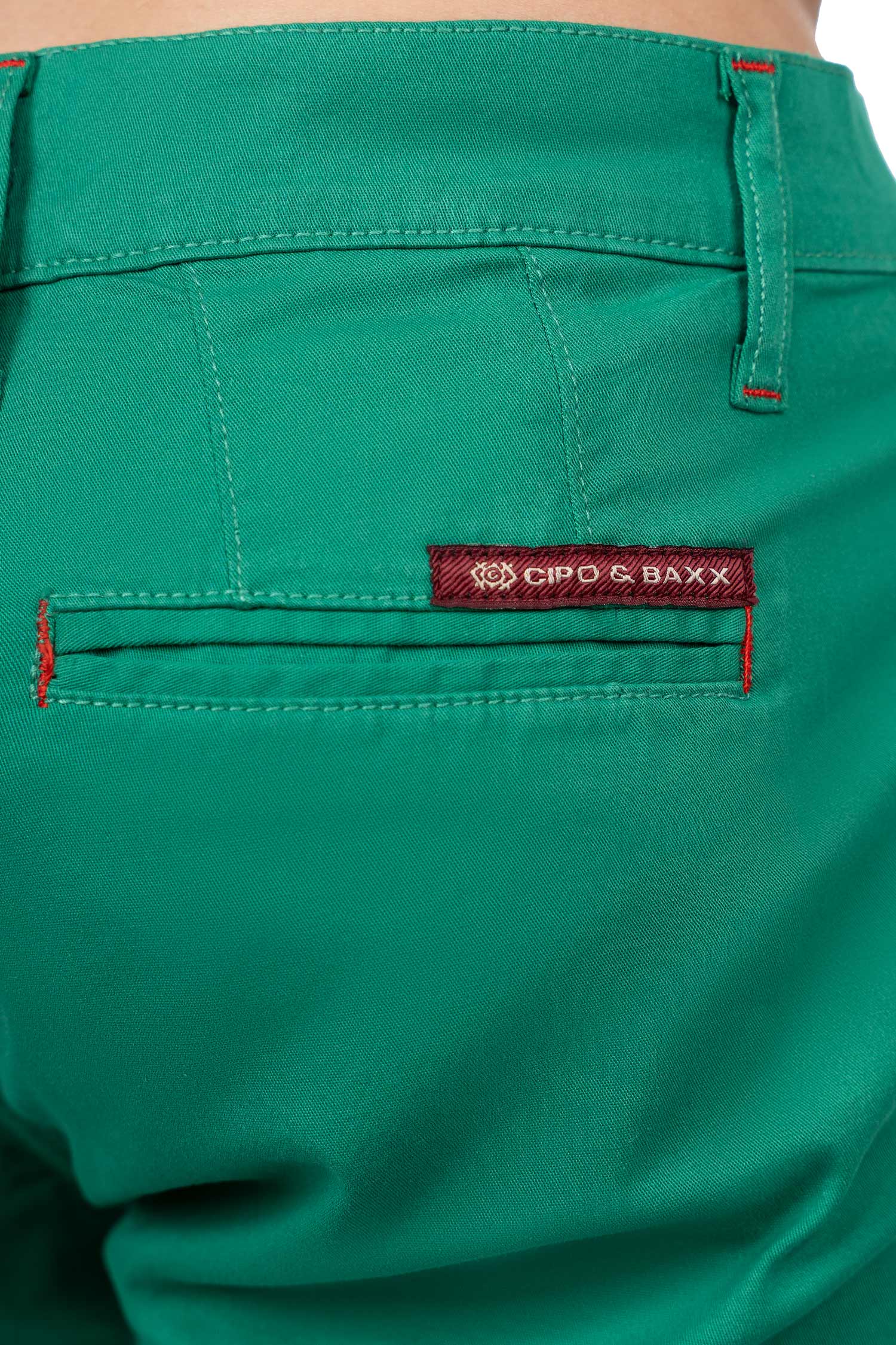 Herren Regular Fit Shorts Logo-Detail CK272 - Green