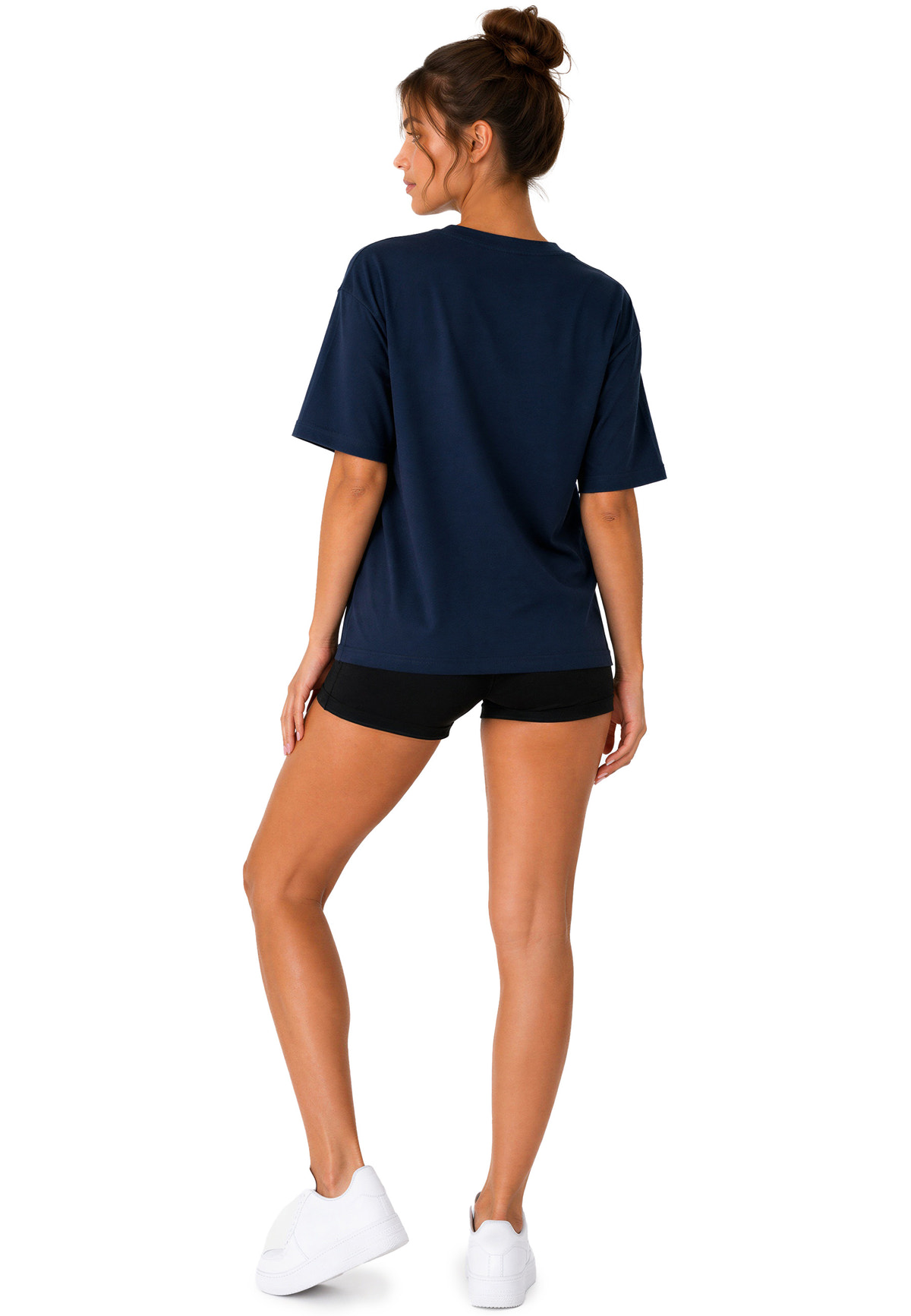 Damen Regular Fit T-Shirt Shoulder Drop in Dark Blue – Reichstadt – Ansicht 8