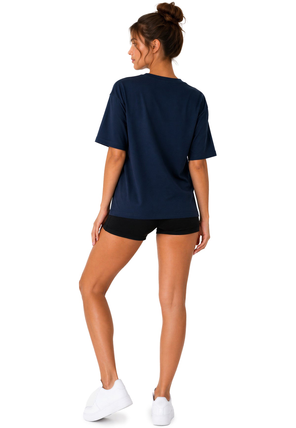 Damen Regular Fit T-Shirt Shoulder Drop in Dark Blue – Reichstadt – Ansicht 8