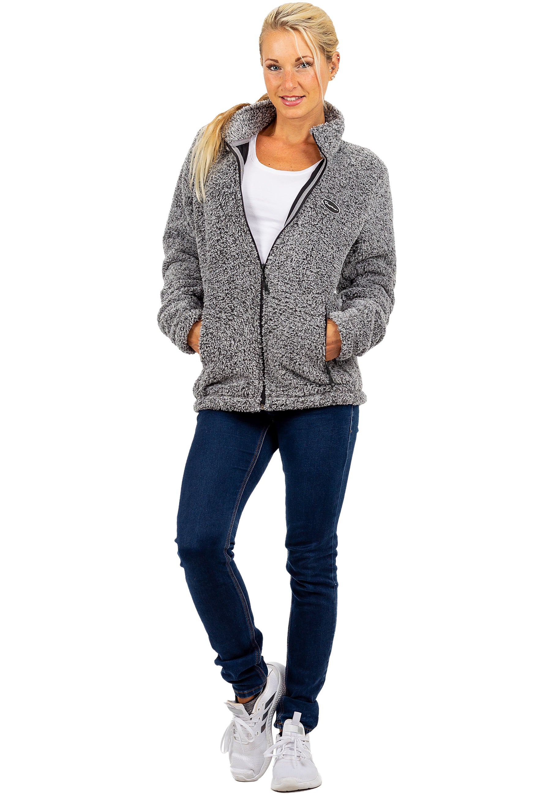 Damen Regular Fit Fleecejacke Kuschelig 22RSW002 - Granit