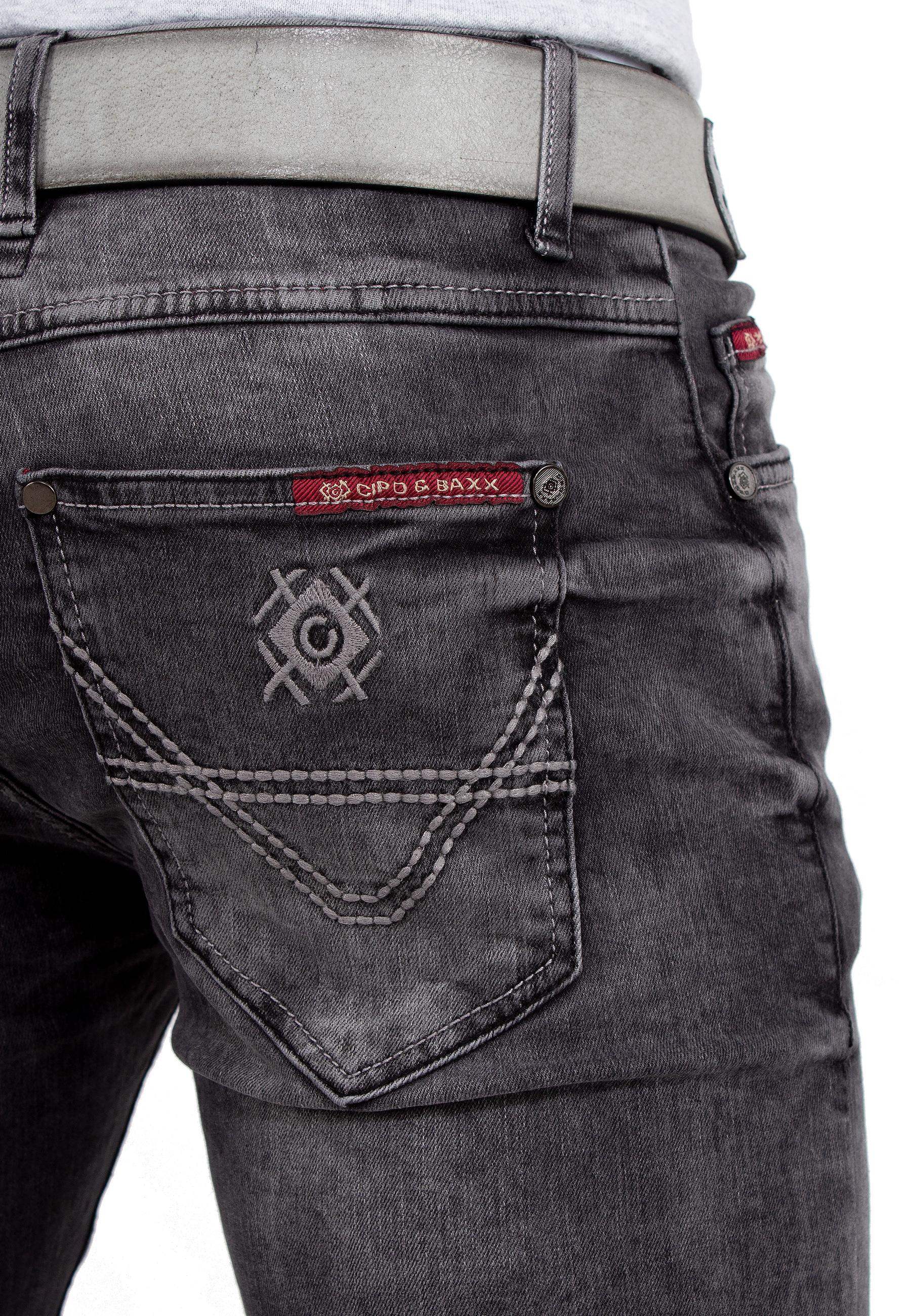 Herren Slim Fit Jeans Stonewashed CD533 - Grey