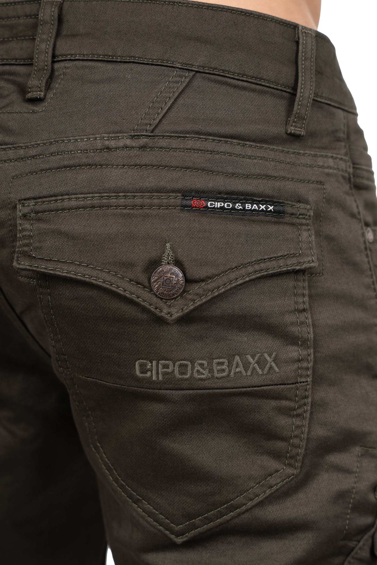 Herren Straight Fit Jeans Mid Waist CD424 - Khaki