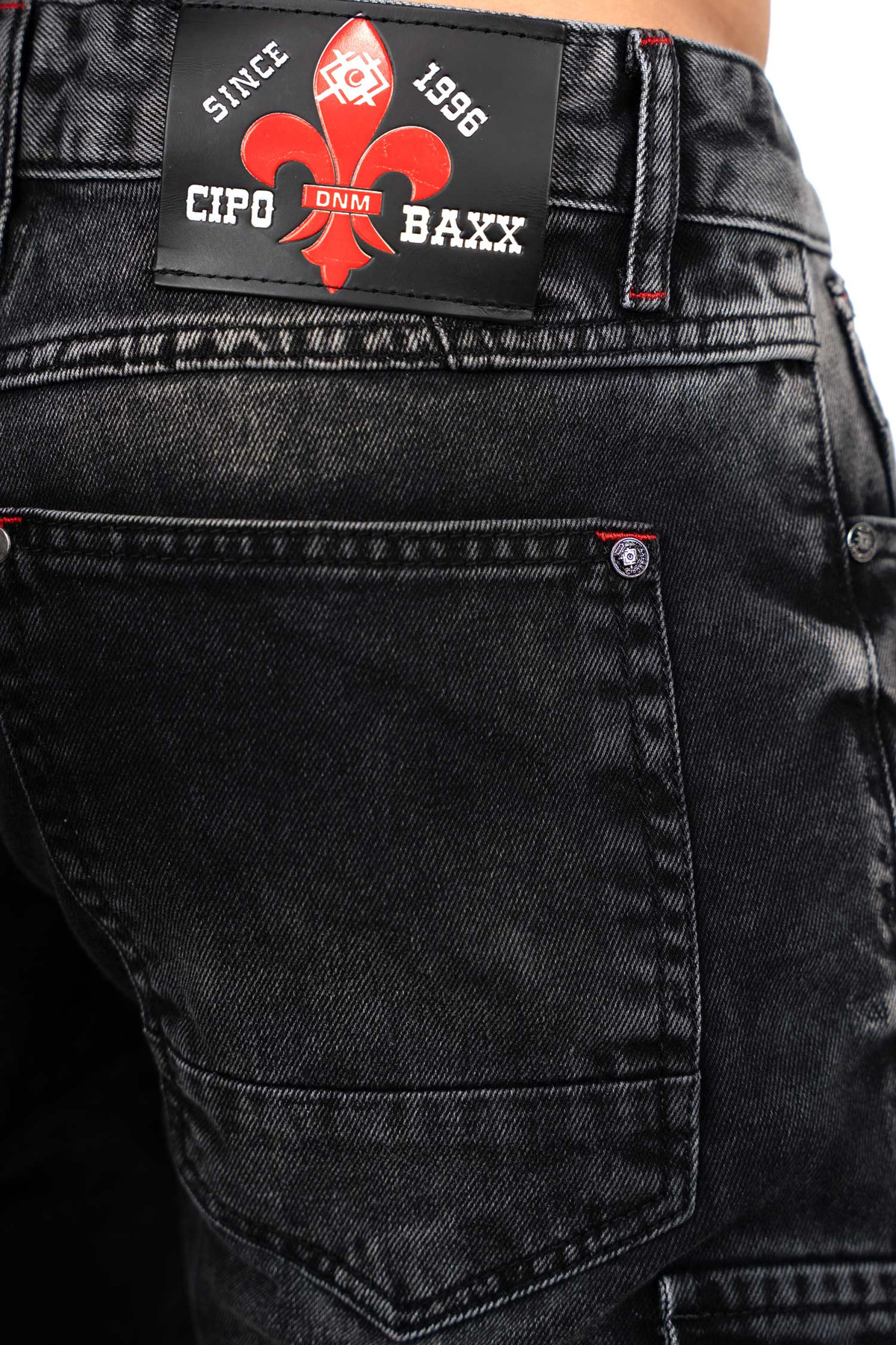 Herren Regular Fit Jeans Stonewashed in Black – Cipo & Baxx – Ansicht 8