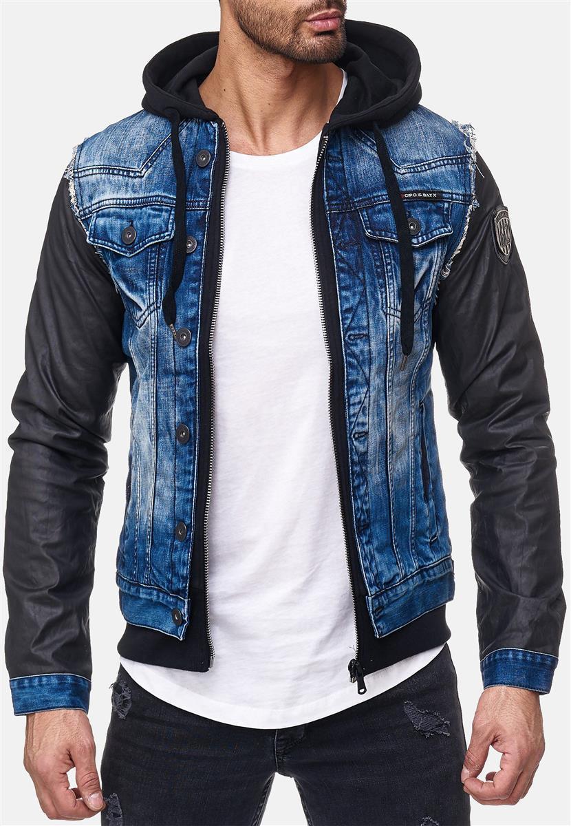 Herren Regular Fit Jacke Denim in Blue – Cipo & Baxx – Ansicht 8