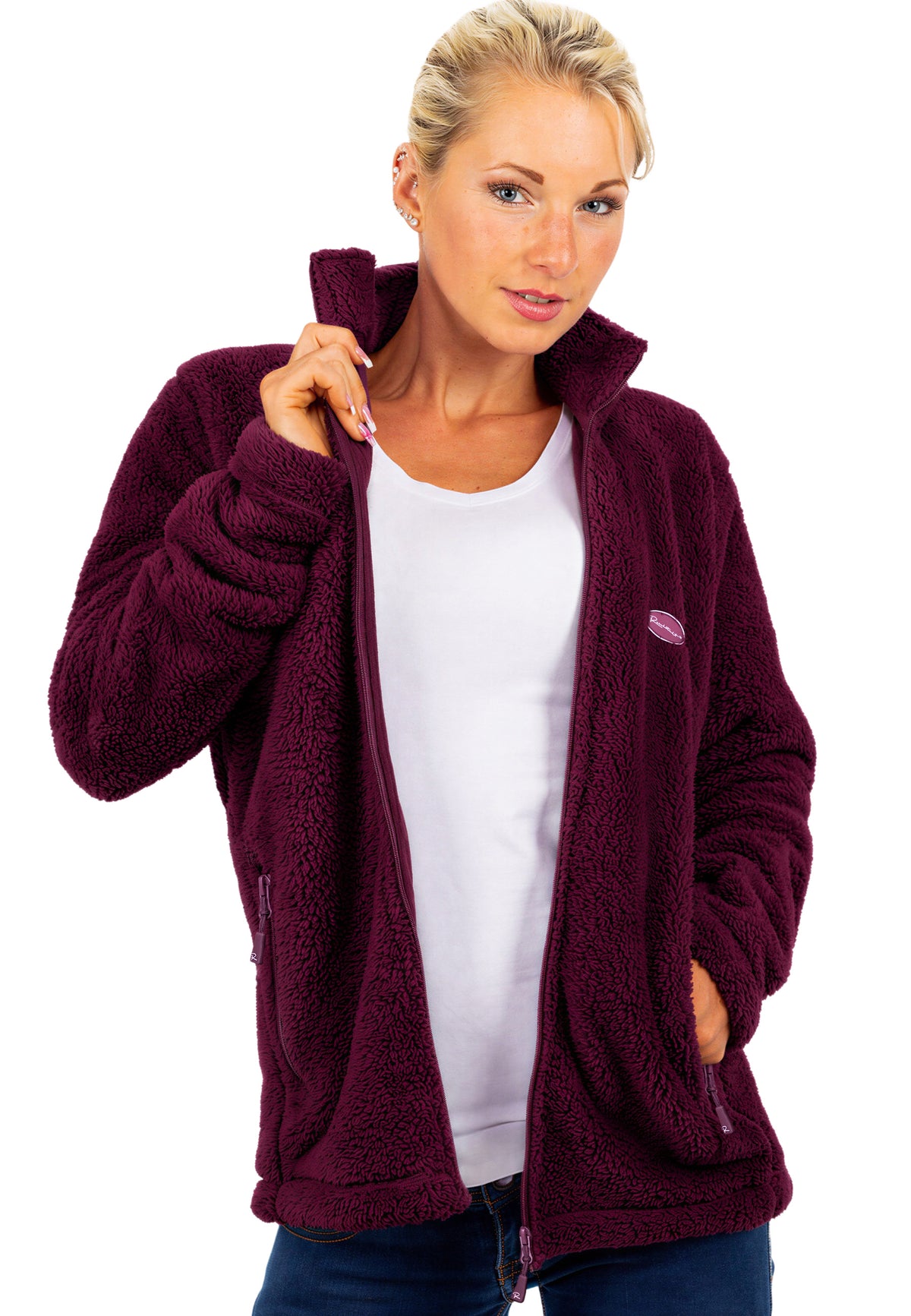 Damen Regular Fit Fleecejacke Kuschelig 22RSW002 - Red Wine