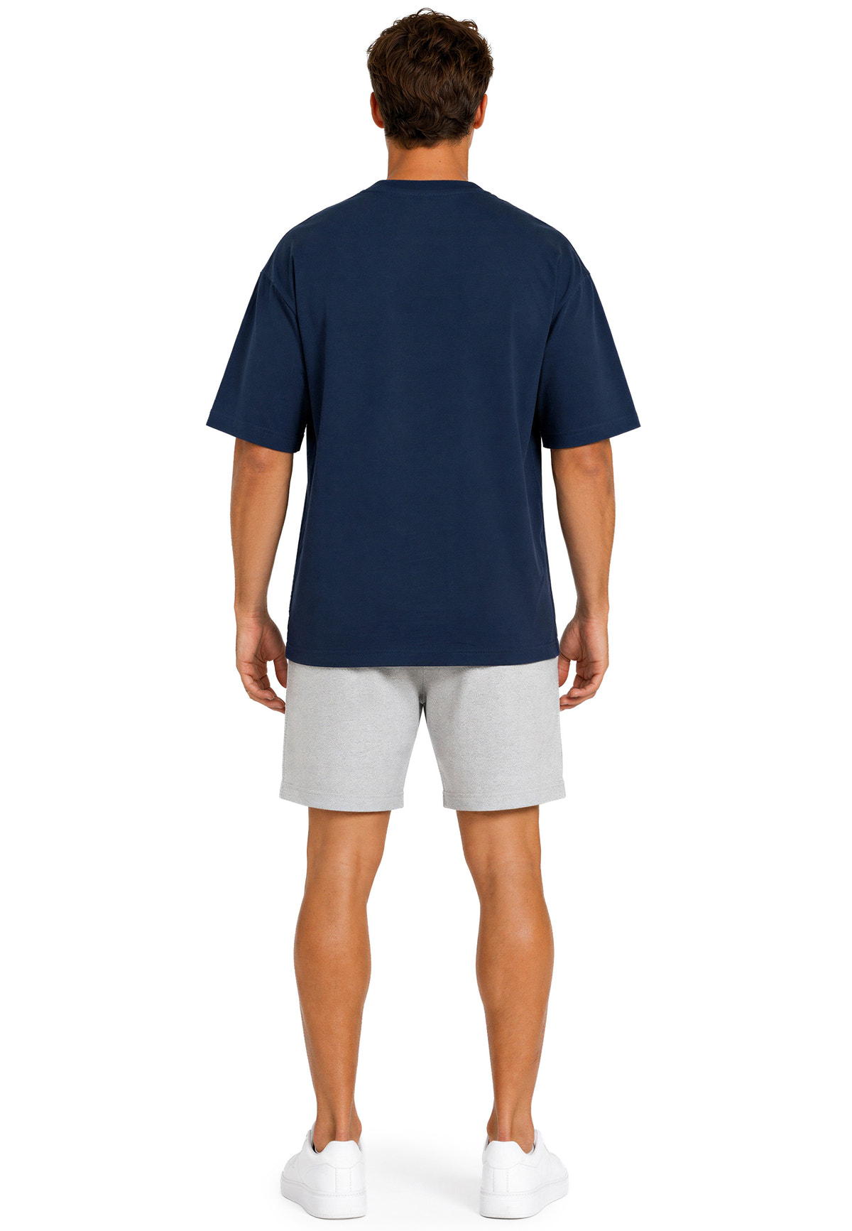 Herren Regular Fit T-Shirt Shoulder Drop in Dark Blue – Reichstadt – Ansicht 8