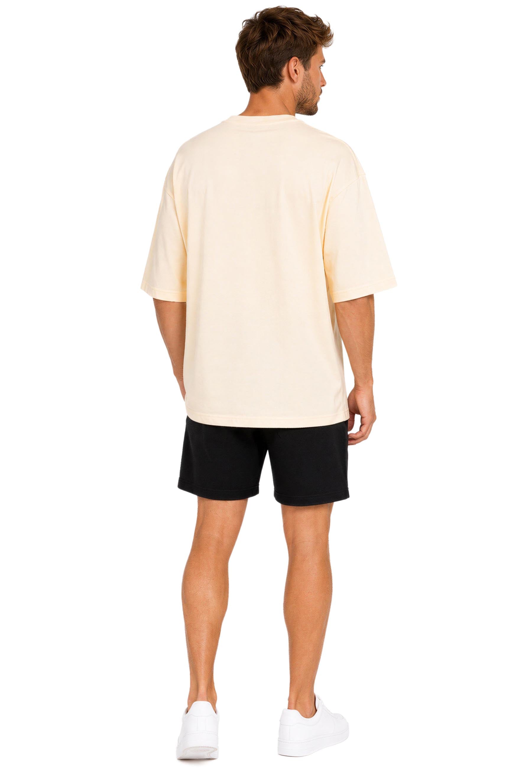 Herren Oversized T-Shirt 25RS070 Beige - mehrfarbig