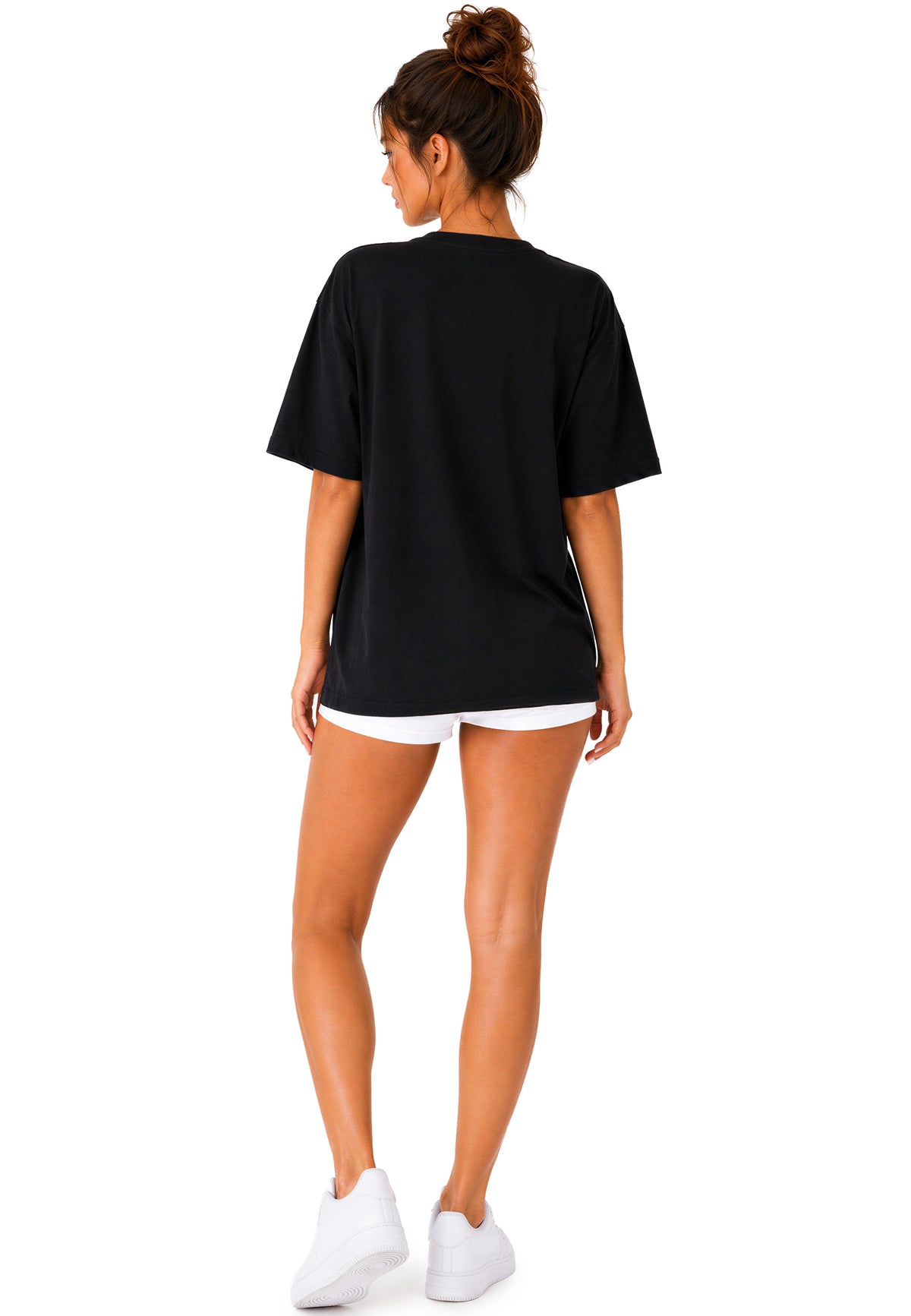 Damen Regular Fit T-Shirt Shoulder Drop in Black – Reichstadt – Ansicht 8