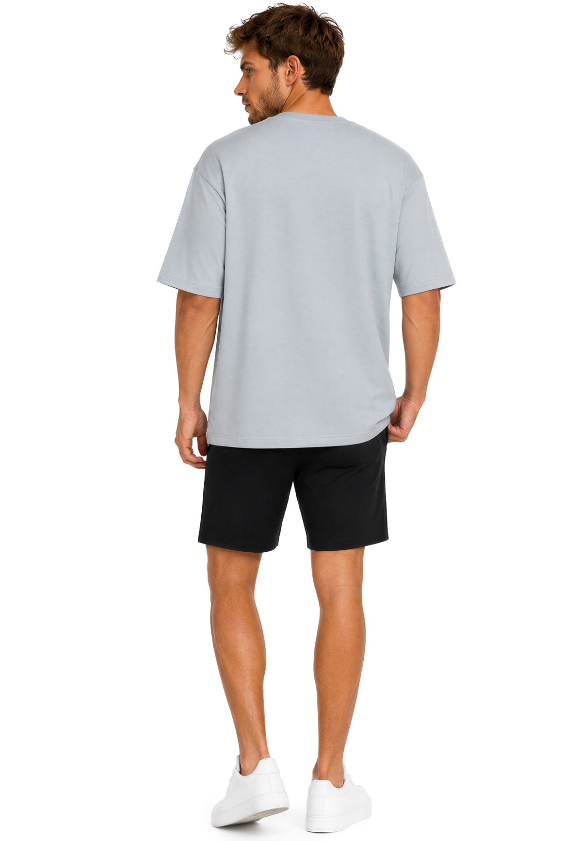 Herren Regular Fit T-Shirt Shoulder Drop in Light Blue – Reichstadt – Ansicht 8