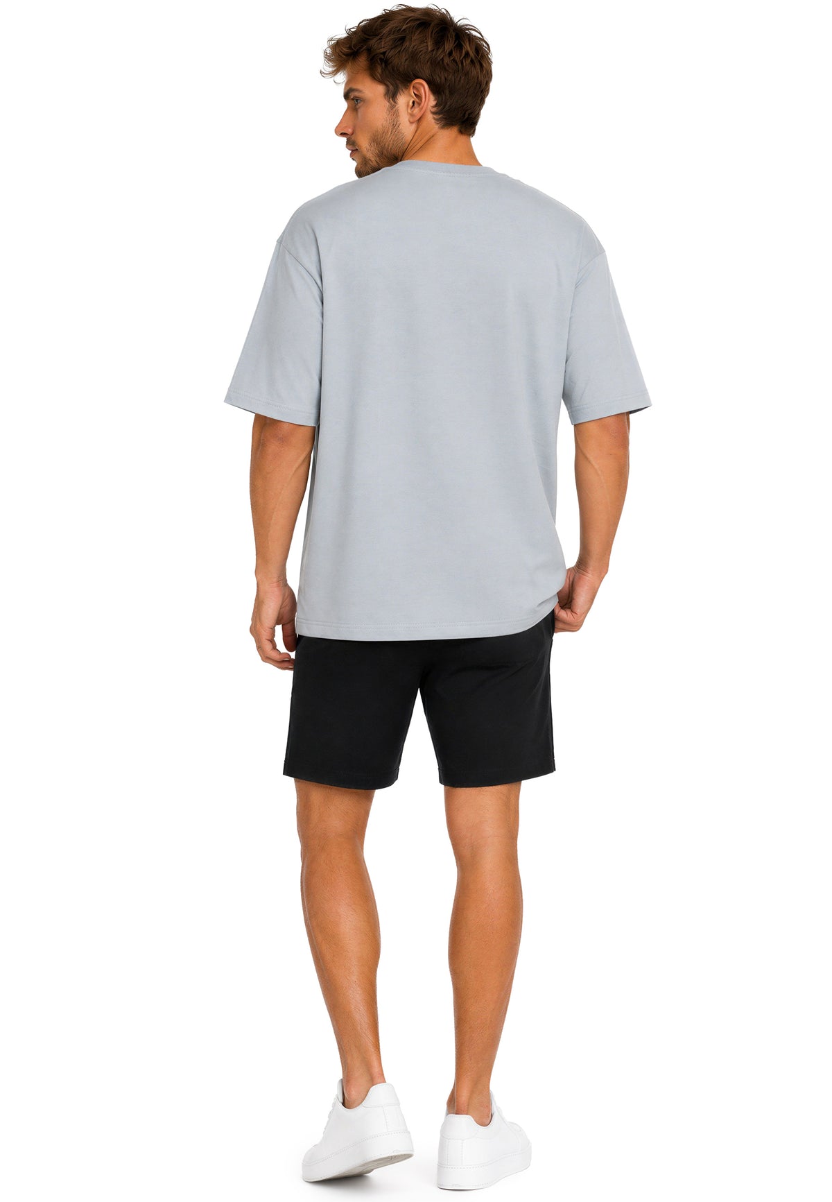 Herren Regular Fit T-Shirt Shoulder Drop in Light Blue – Reichstadt – Ansicht 8