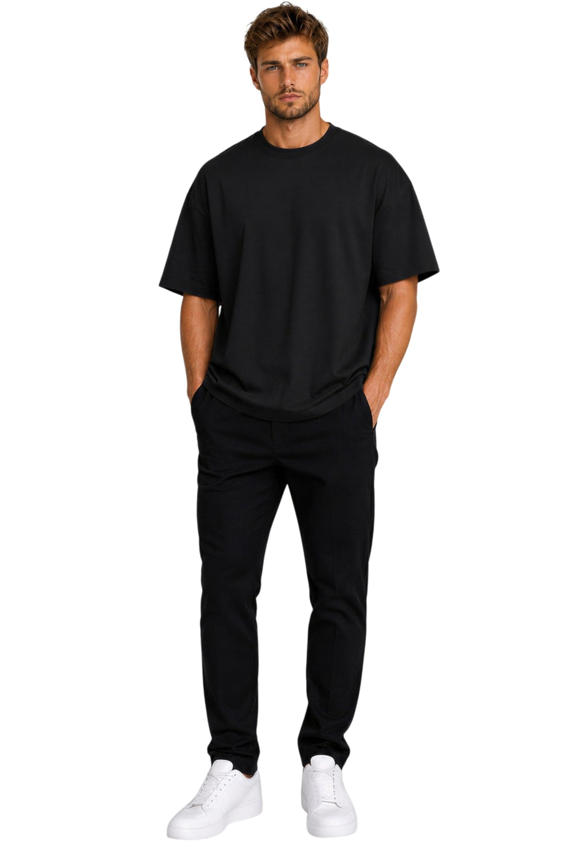 Herren Relaxed Fit T-Shirt in Black – Reichstadt – Ansicht 8