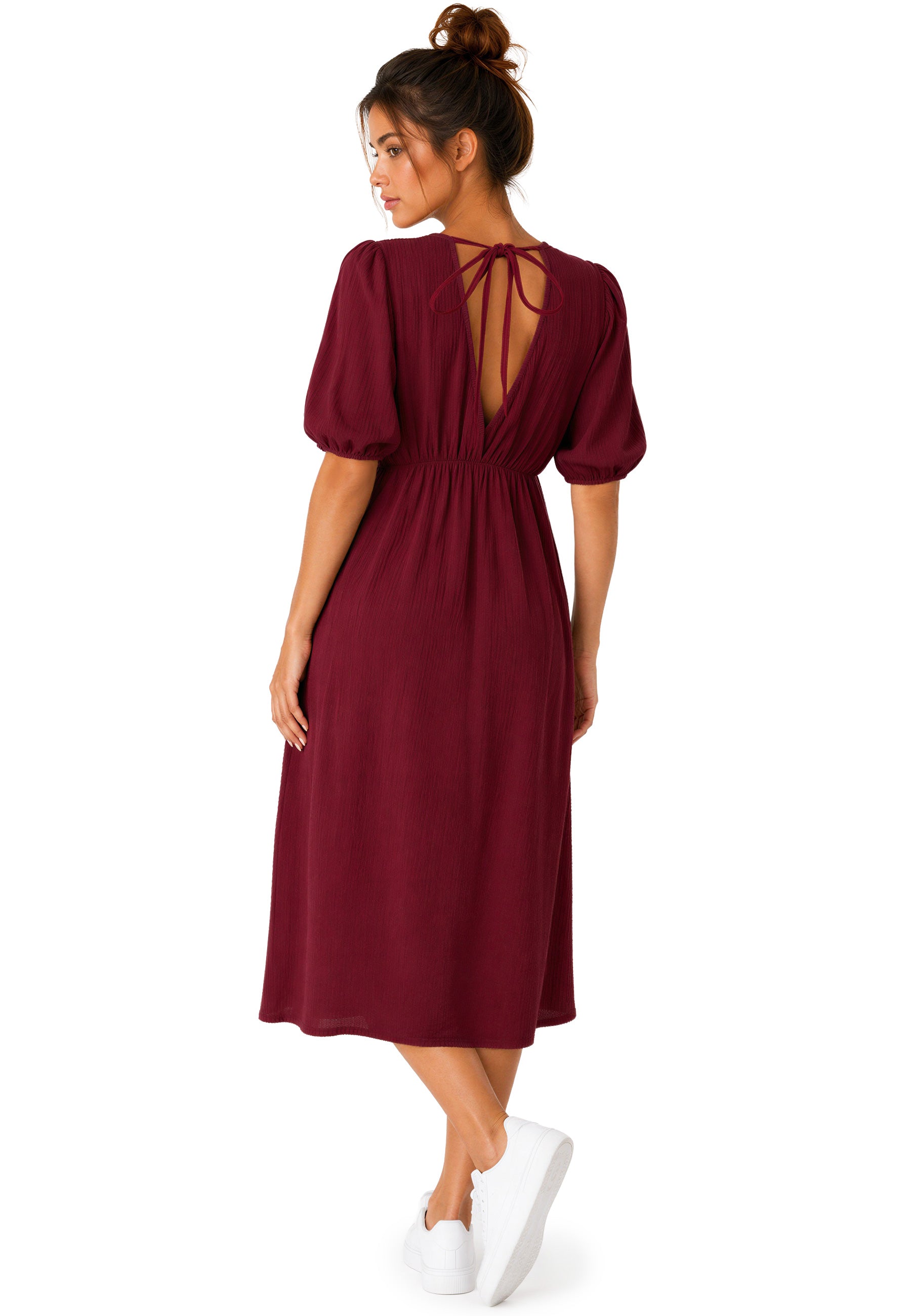 Damen Relaxed Fit Sommerkleid Musselin 25RSW077 - Red