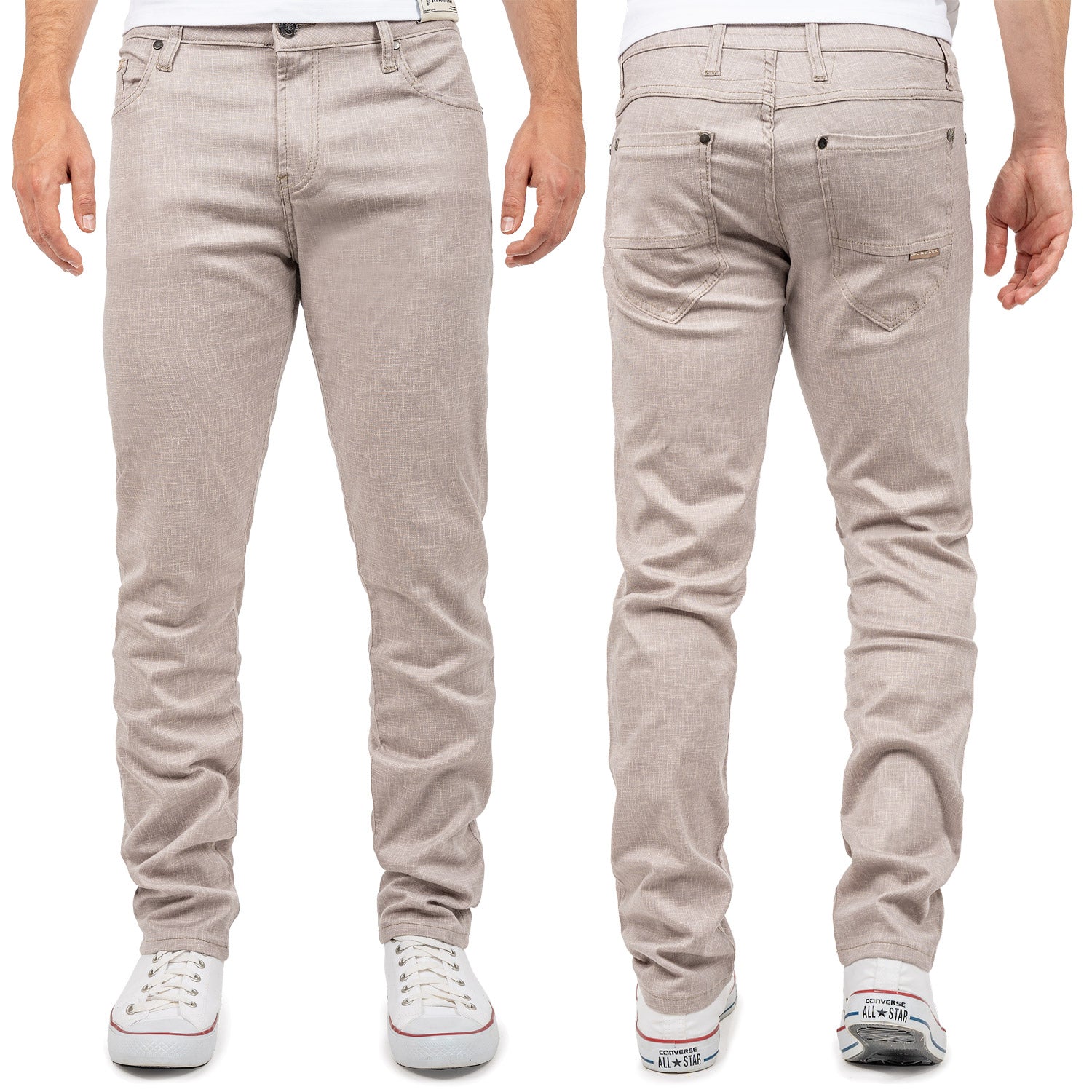 Herren Slim Fit Hose Mid Waist CD840 - Beige