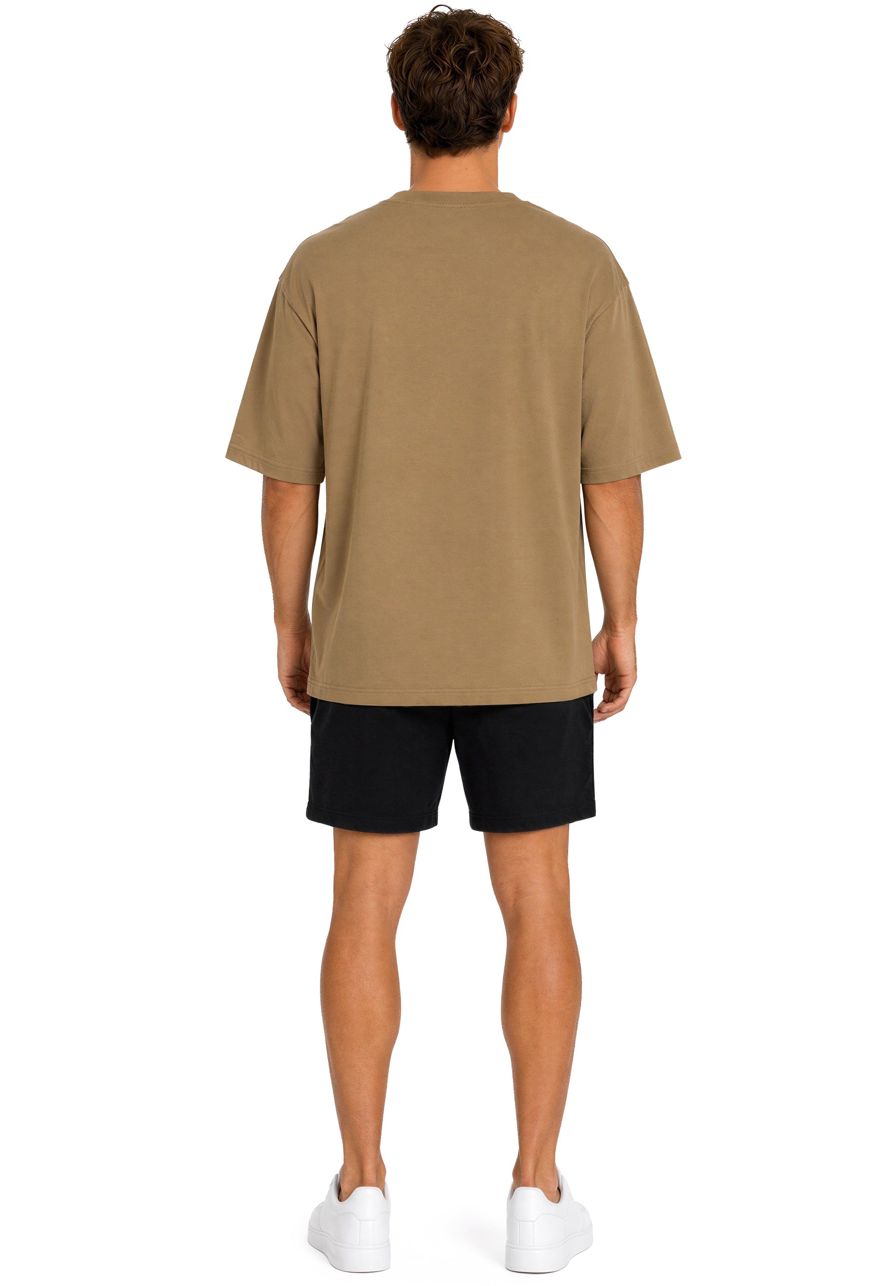 Herren Regular Fit T-Shirt Shoulder Drop 25RS071 Khaki XS - mehrfarbig