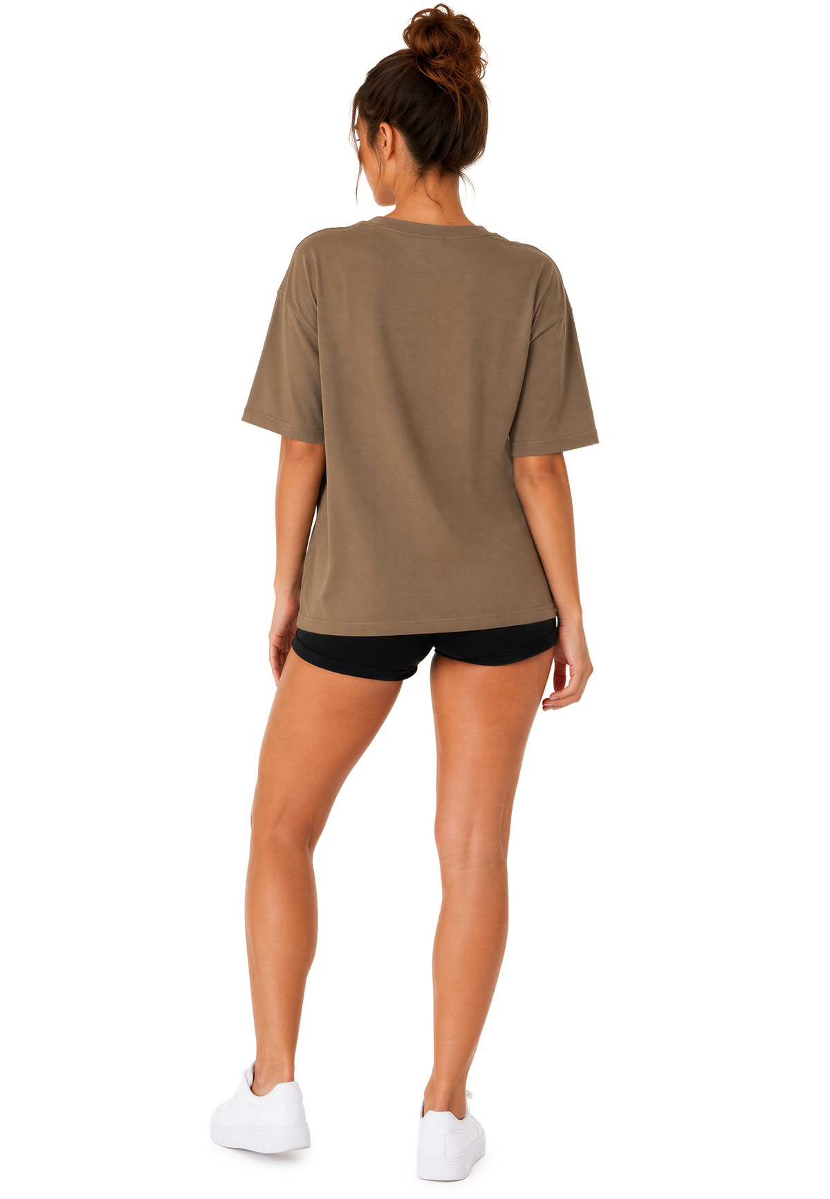 Damen Regular Fit T-Shirt Shoulder Drop in Khaki – Reichstadt – Ansicht 8
