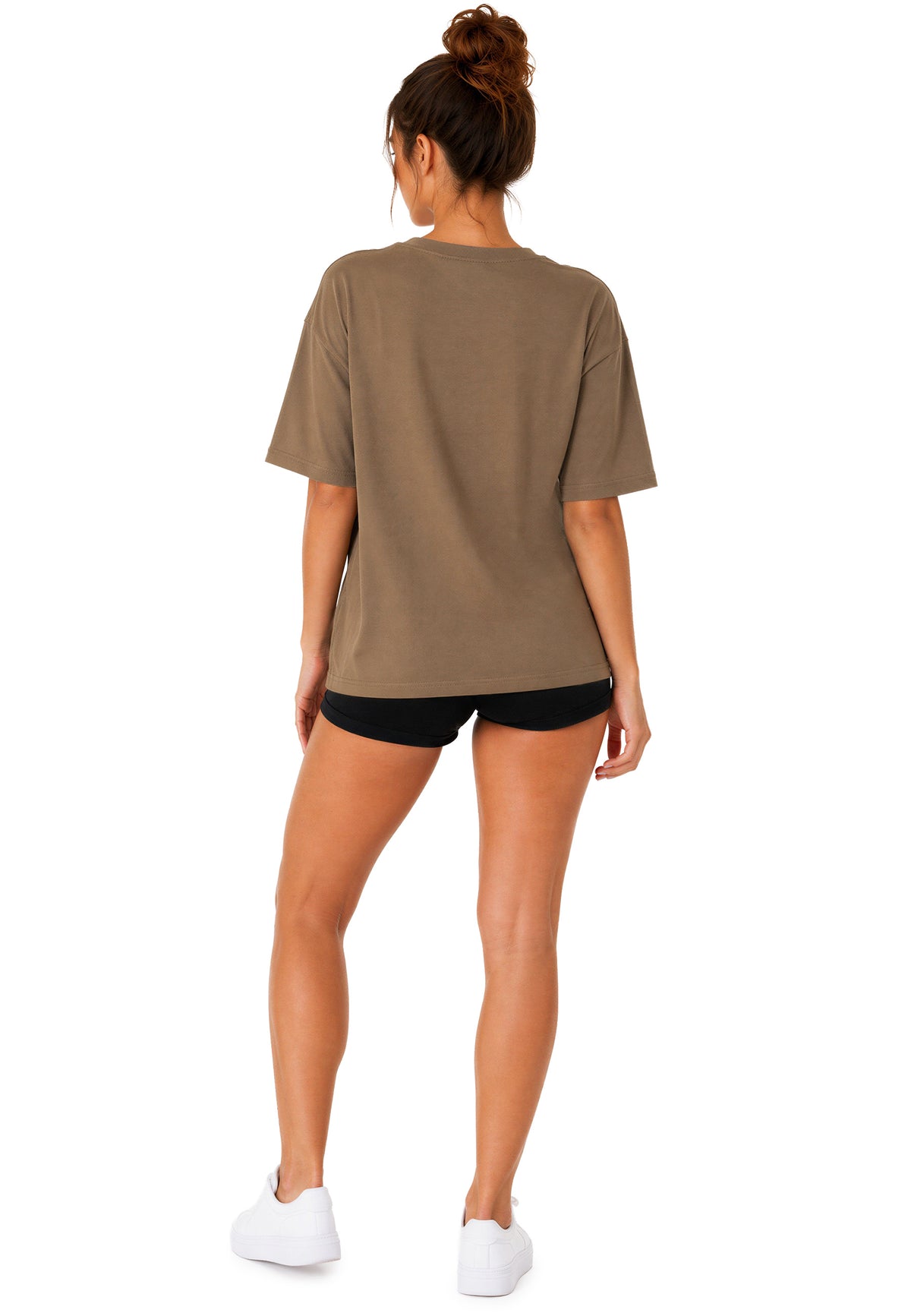 Damen Regular Fit T-Shirt Shoulder Drop in Khaki – Reichstadt – Ansicht 8