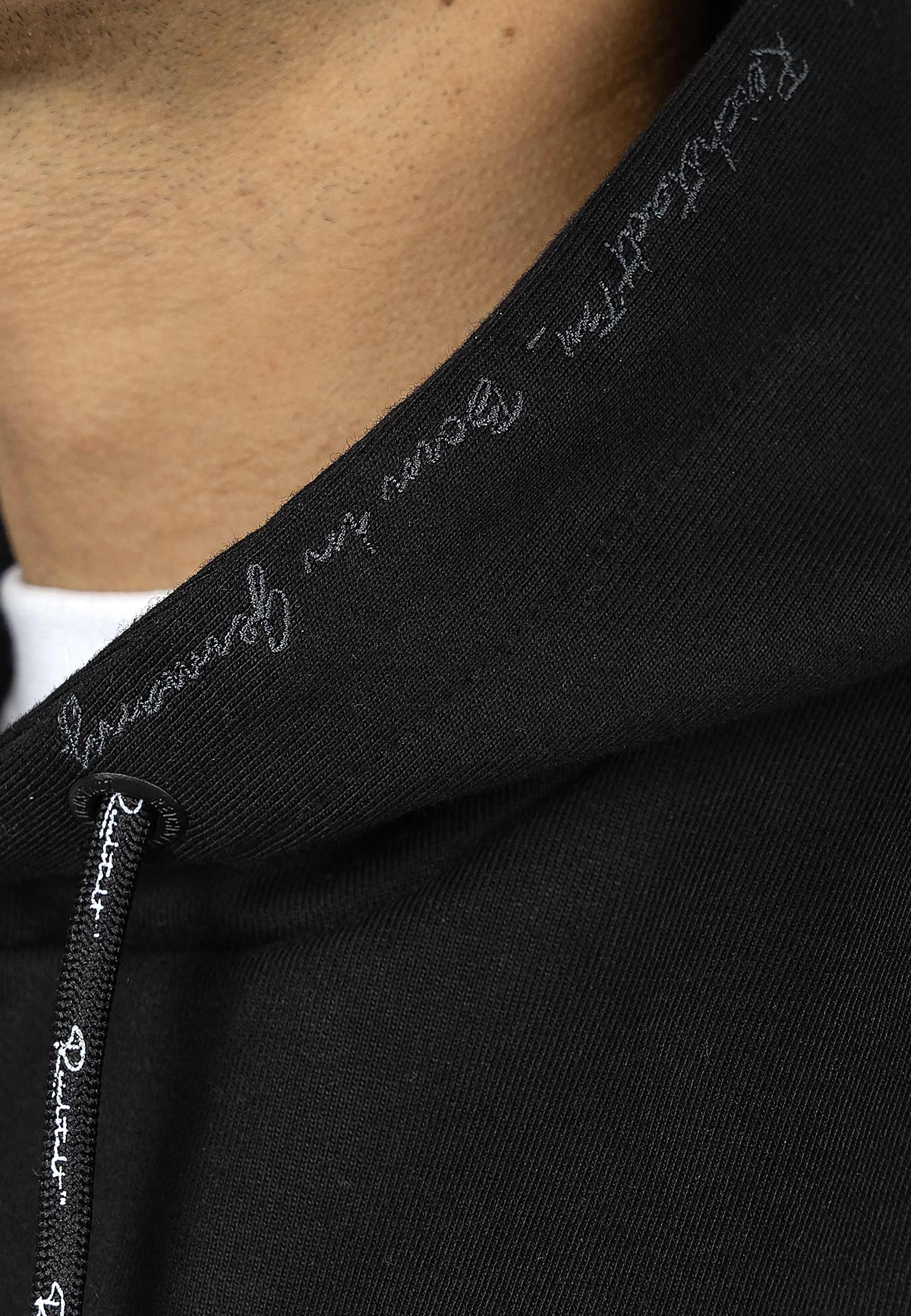 Herren Regular Fit Hoodie Marken-Stick in Black – Reichstadt – Ansicht 8