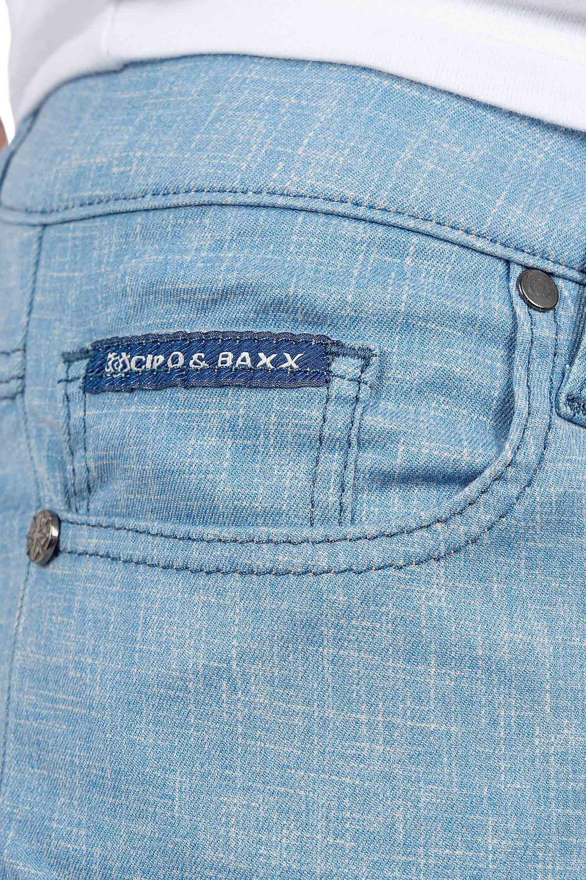 Herren Slim Fit Hose Mid Waist CD840 - Blue