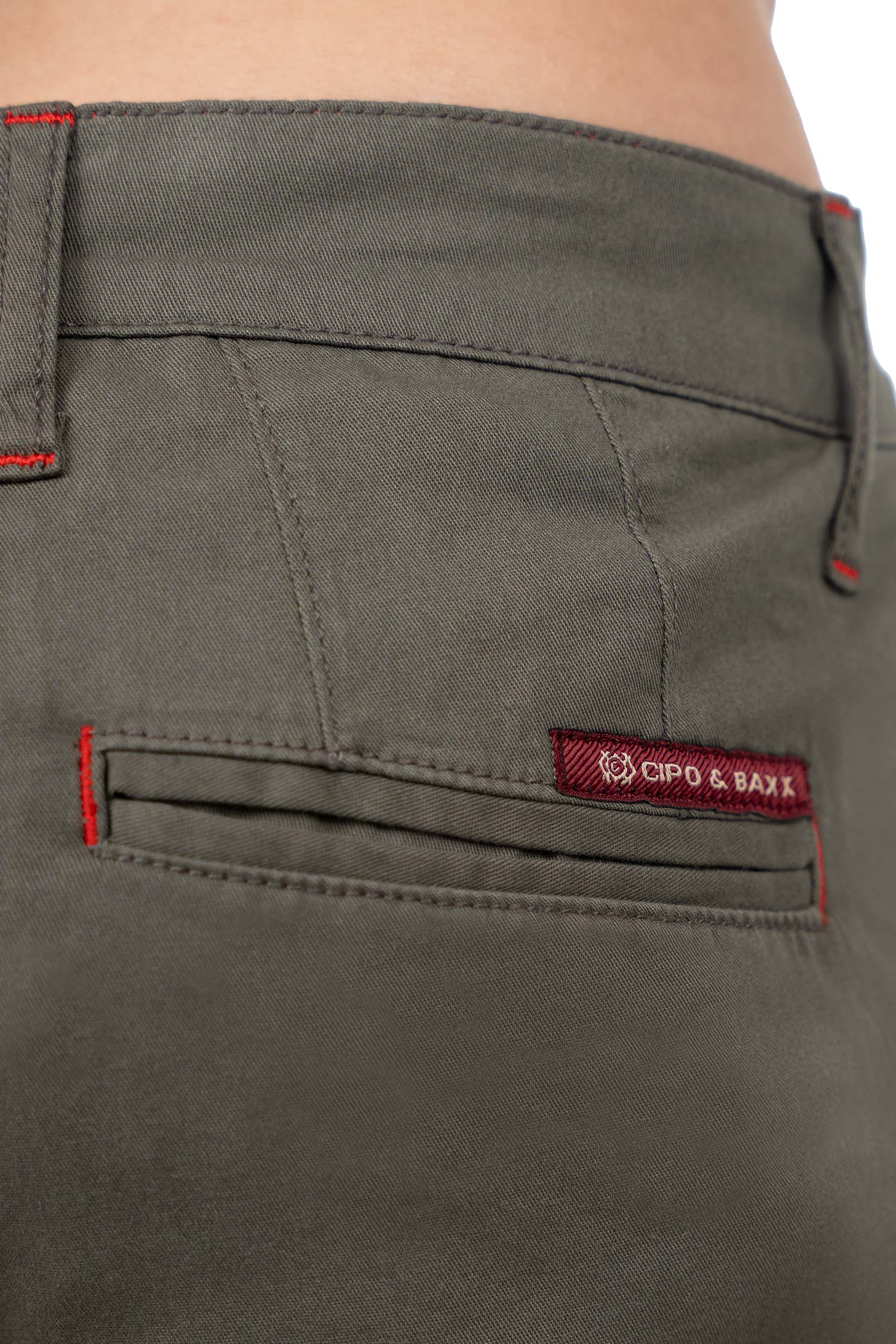 Herren Regular Fit Shorts Logo-Detail CK272 - Khaki