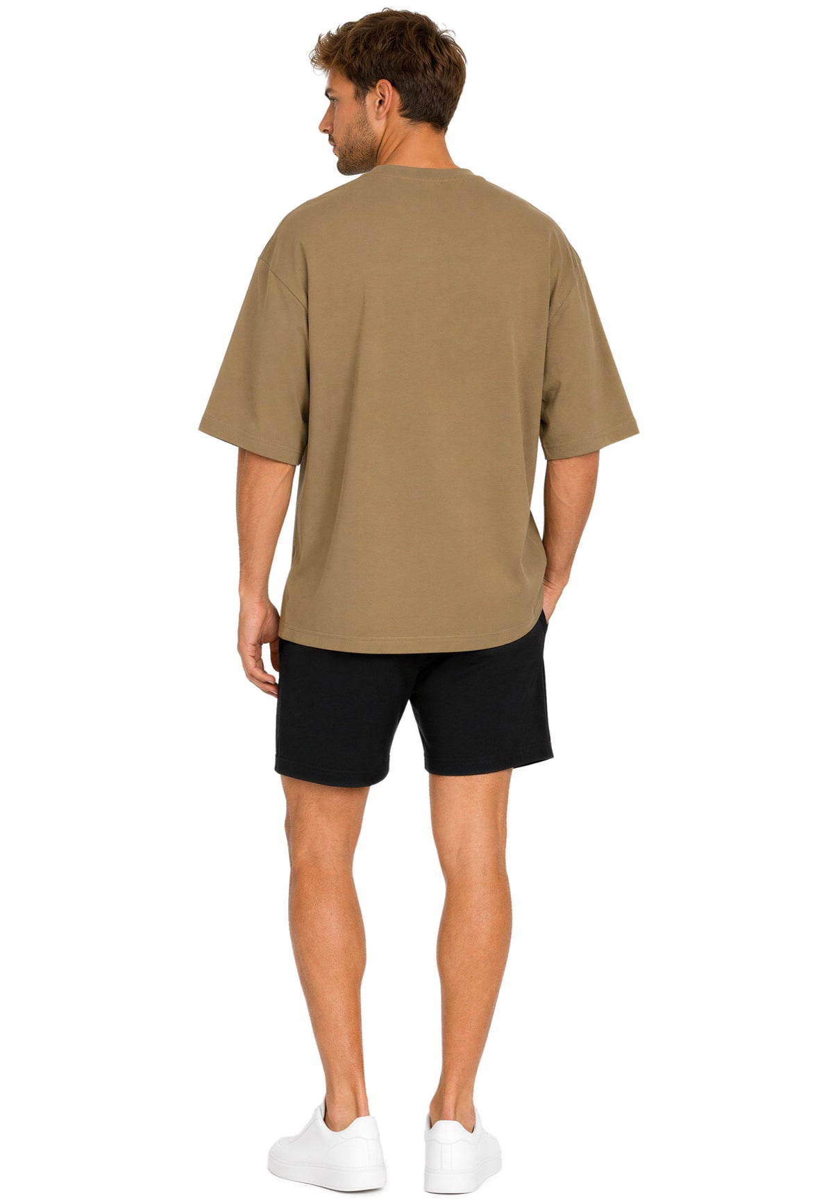 Herren Oversized T-Shirt in Khaki – Reichstadt – Ansicht 8