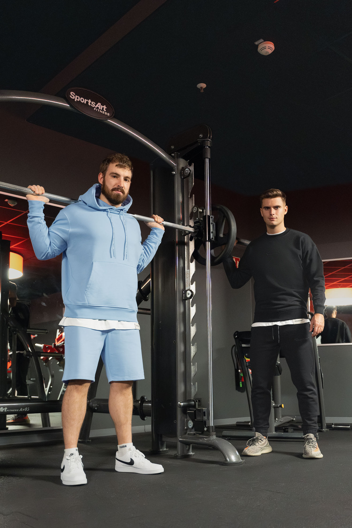 Herren Regular Fit Sport Hoodie Marken-Stick in Baby Blue – Reichstadt – Ansicht 8