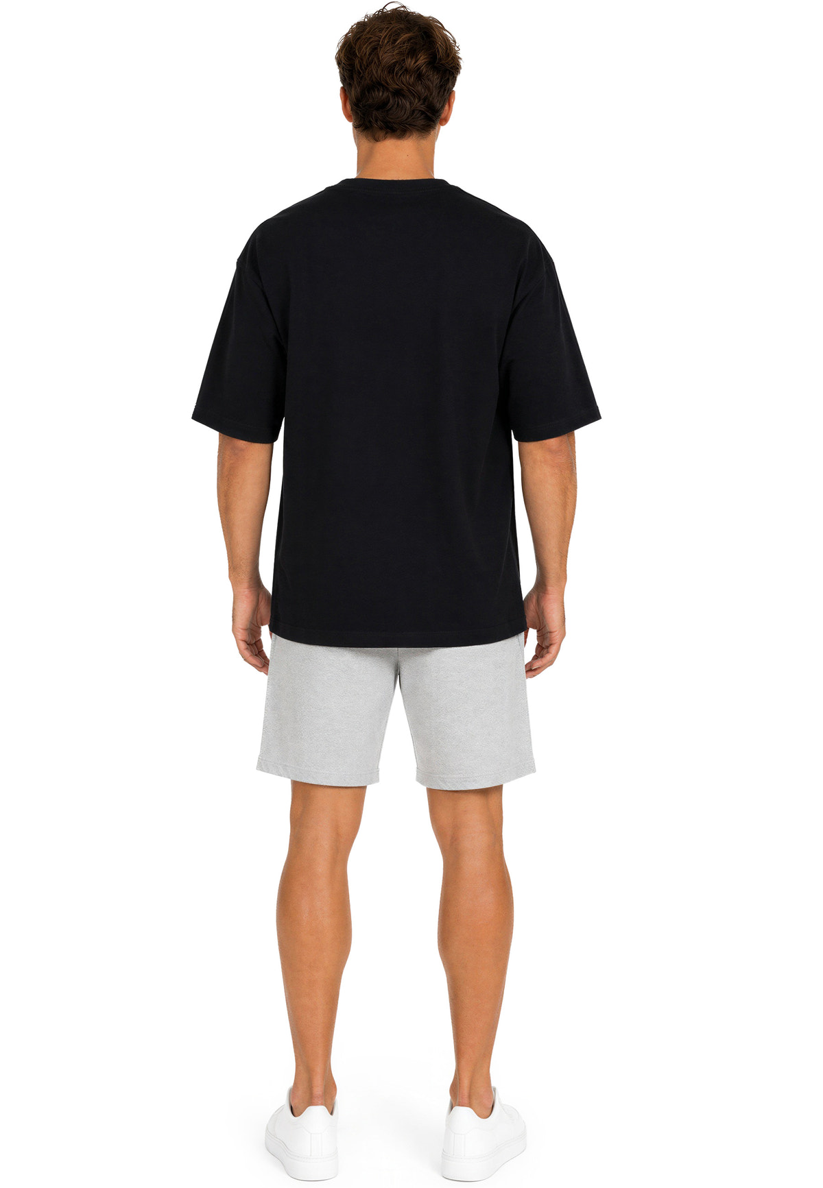 Herren Regular Fit T-Shirt Shoulder Drop in Black – Reichstadt – Ansicht 8