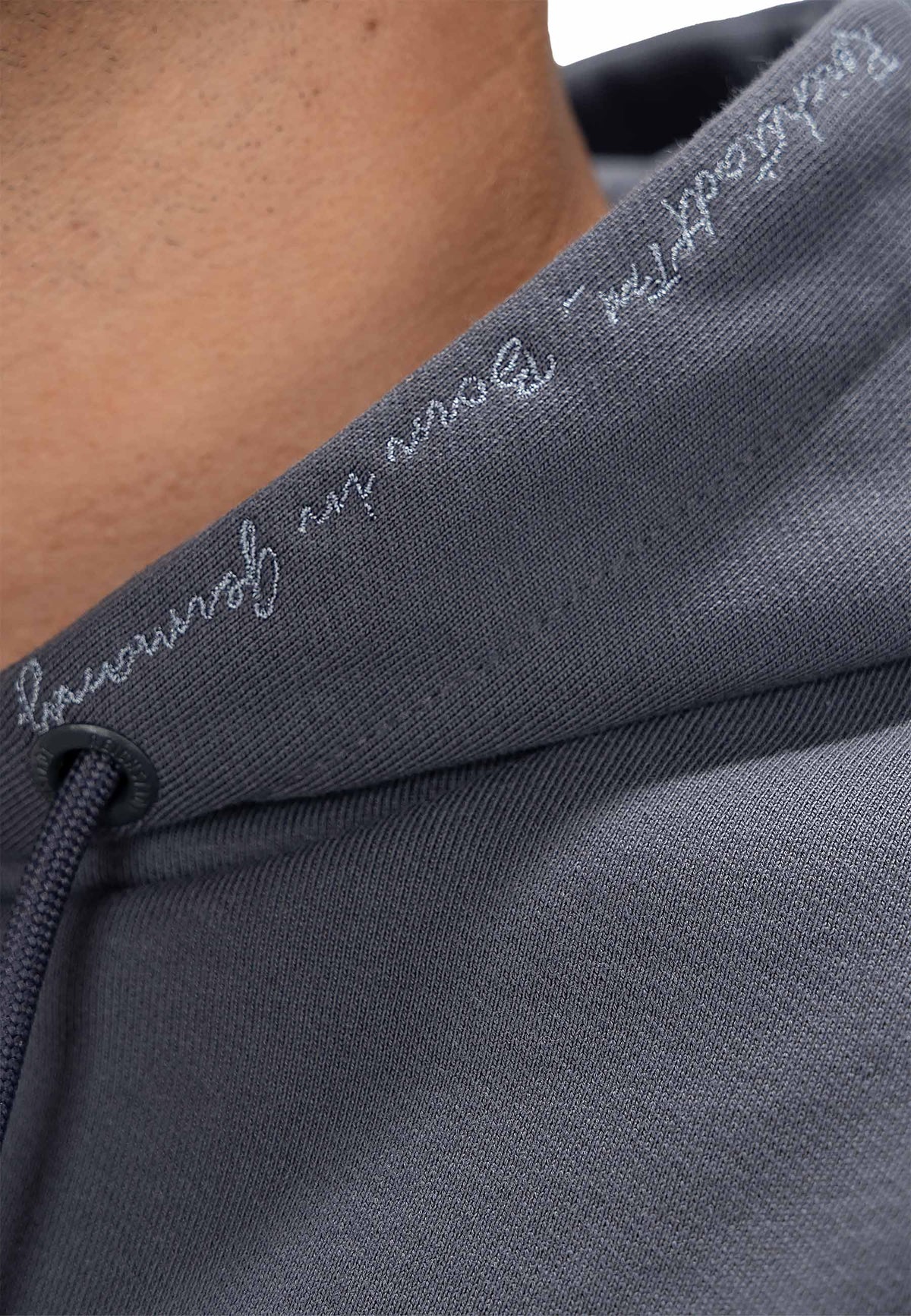 Herren Regular Fit Hoodie Marken-Stick in Anthracite – Reichstadt – Ansicht 8