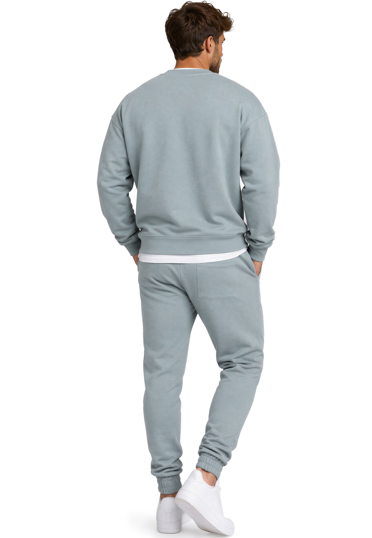 Herren Regular Fit Pullover Logo-Stitching in Grey – Reichstadt – Ansicht 8