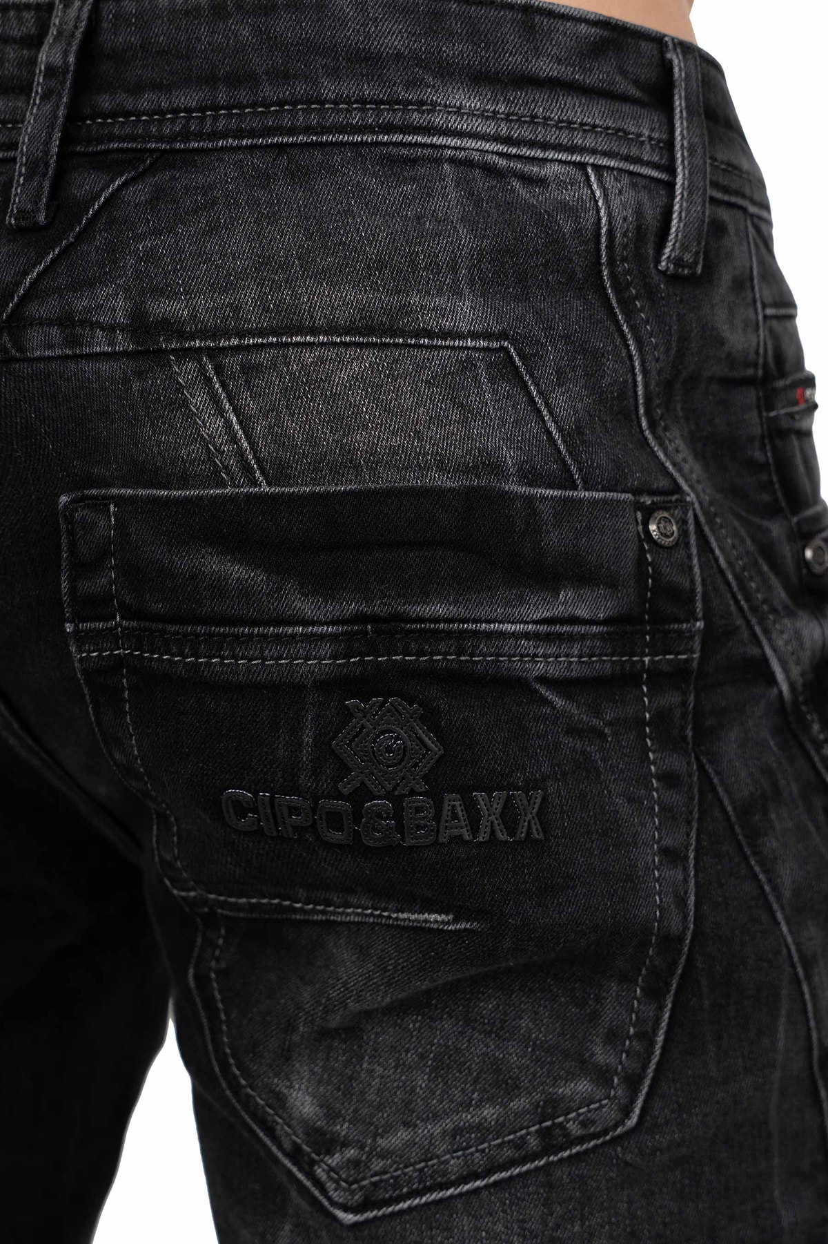 Herren Regular Fit Jeans Stonewashed in Black – Cipo & Baxx – Ansicht 8