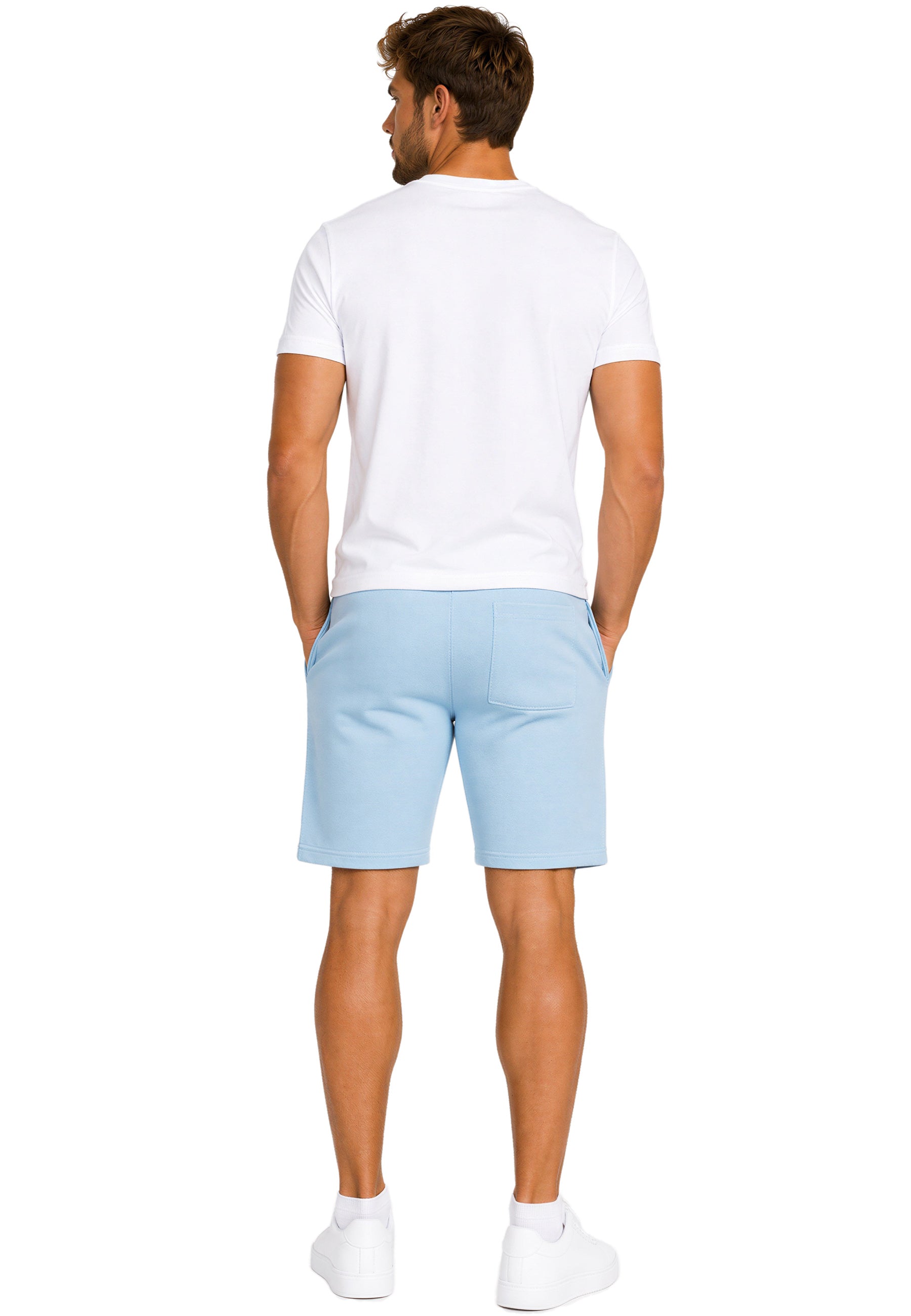 Herren Regular Fit Shorts Marken-Stick 23RS036 - Baby Blue