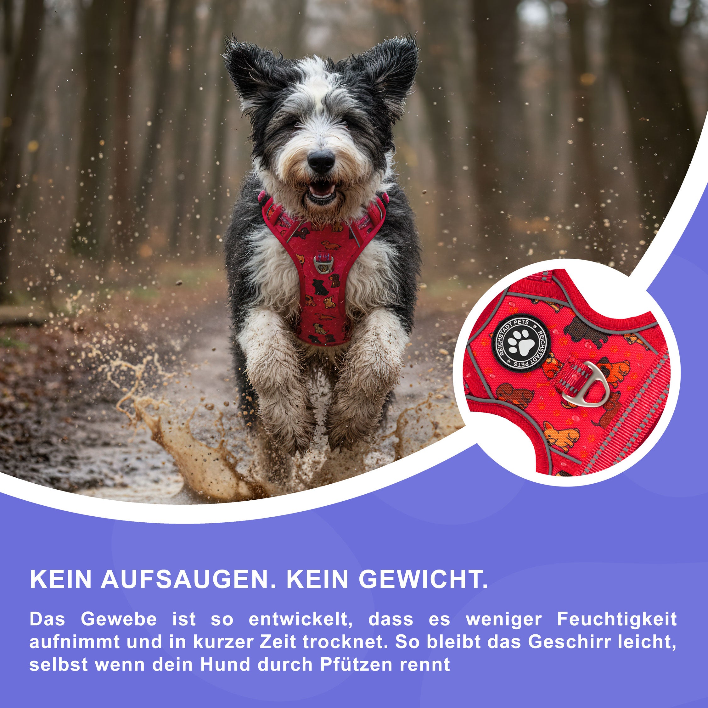 RS Pets Hundegeschirr & Leinen Set 25RSP083-4 - Puppy Love Red