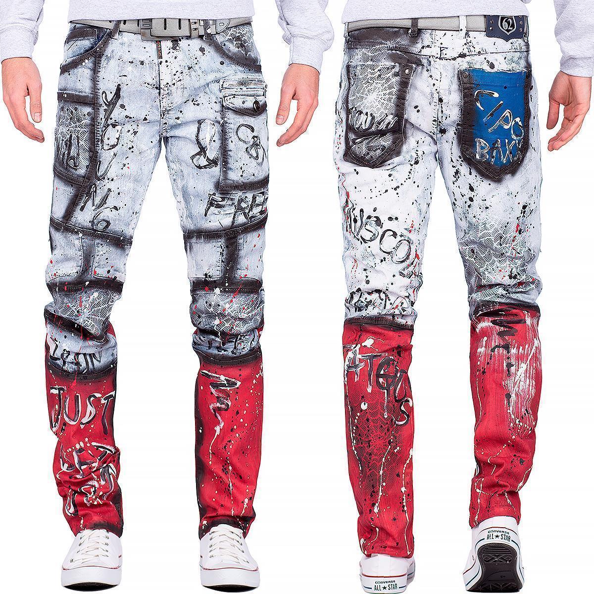 Herren Straight Fit Jeans Stonewashed CD683 - Blue