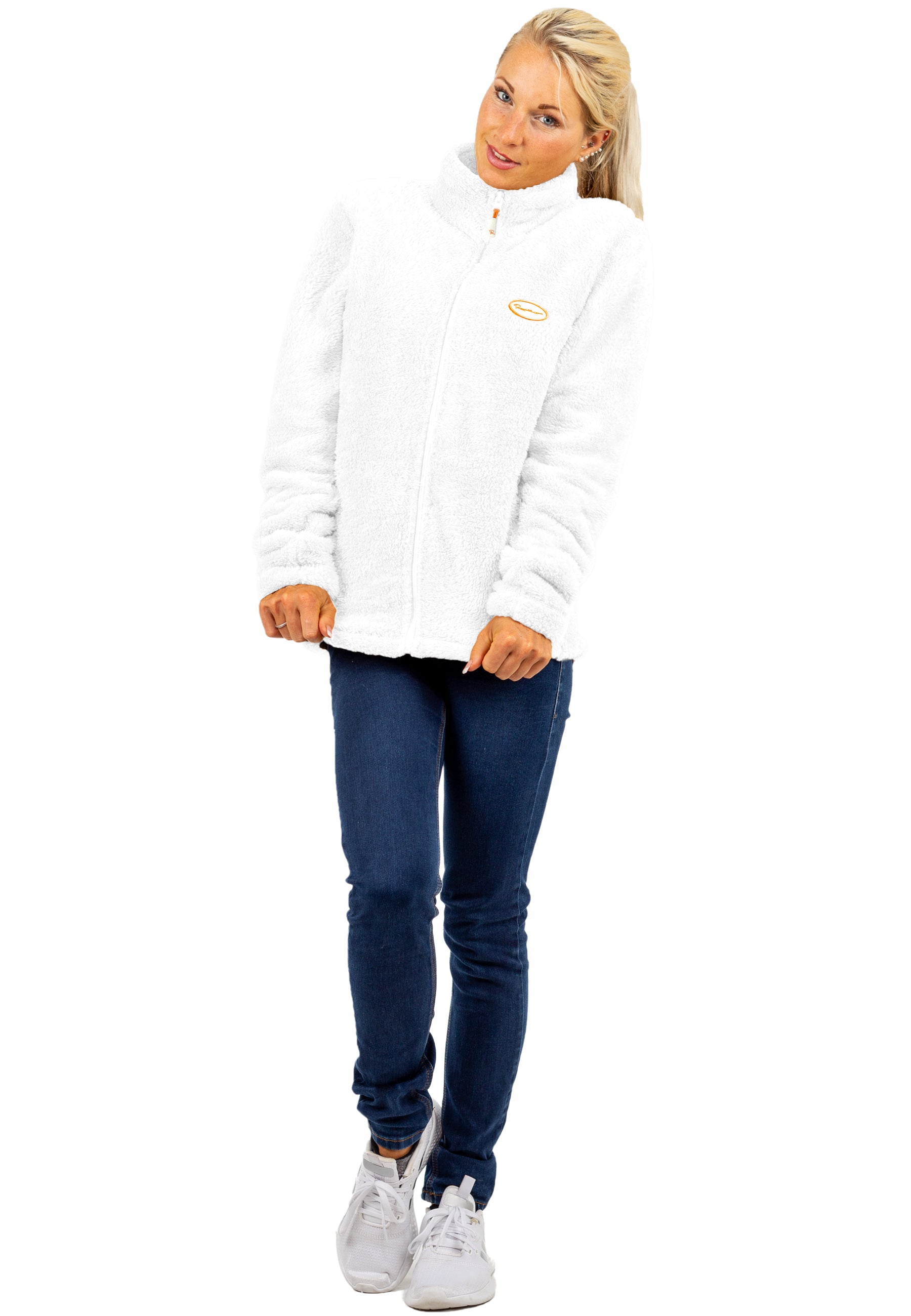 Damen Regular Fit Fleecejacke Kuschelig 22RSW002 - White