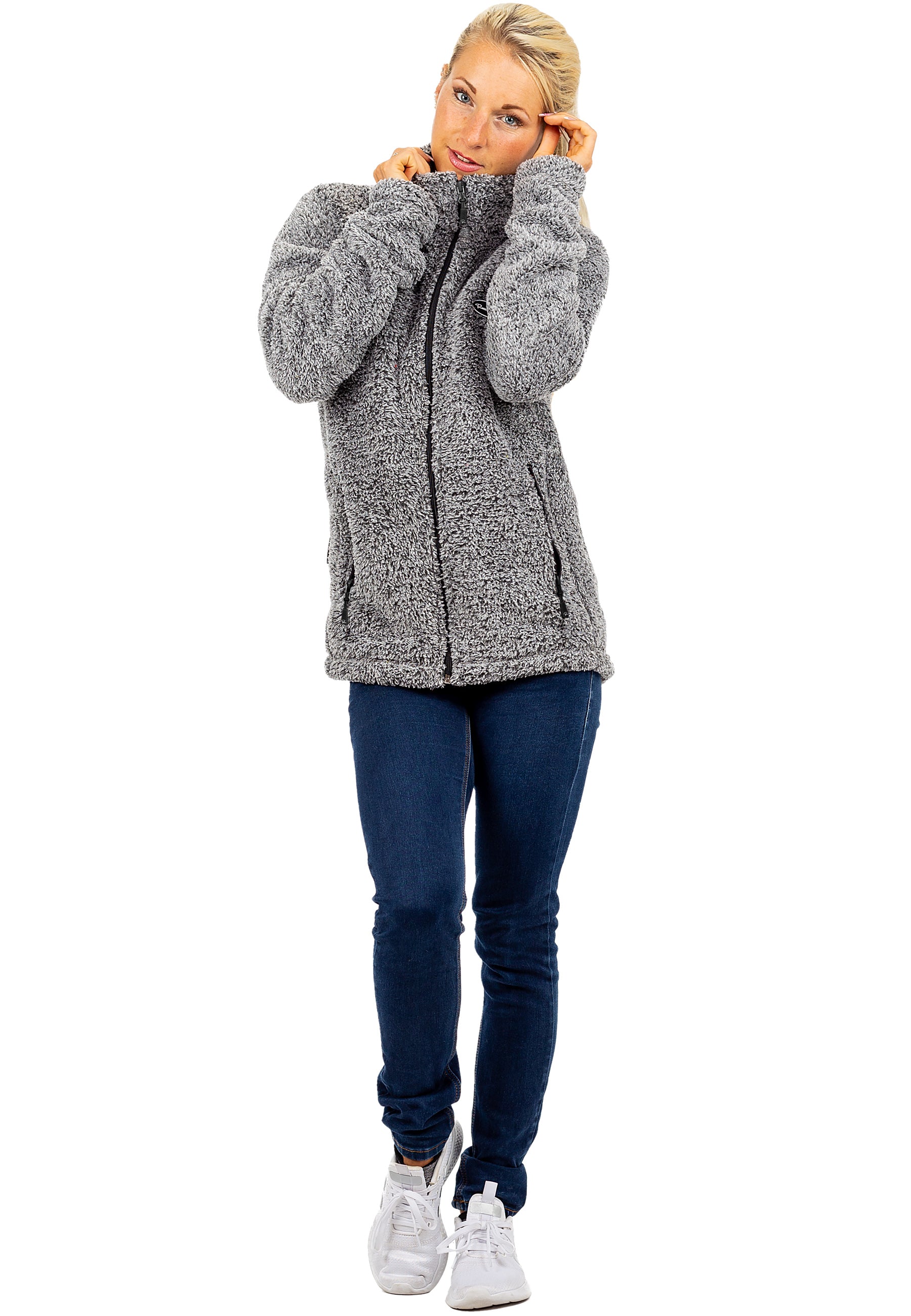 Damen Regular Fit Fleecejacke Kuschelig 22RSW002 - Granit